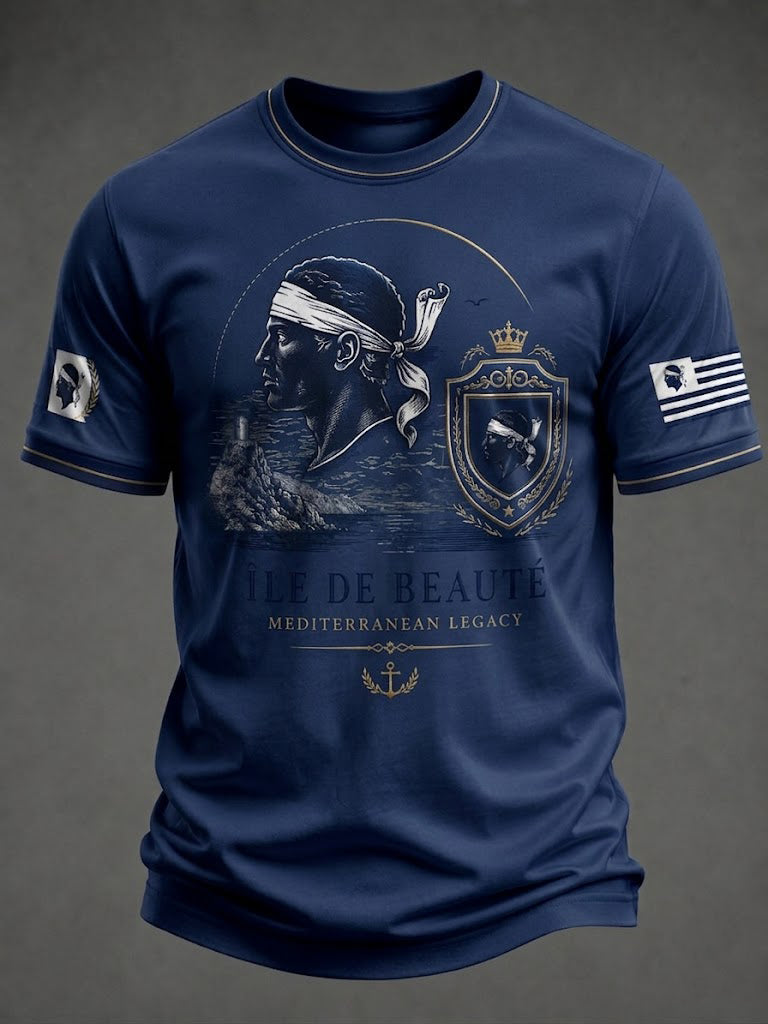 T-shirt pour homme imprimé du drapeau de la Corse