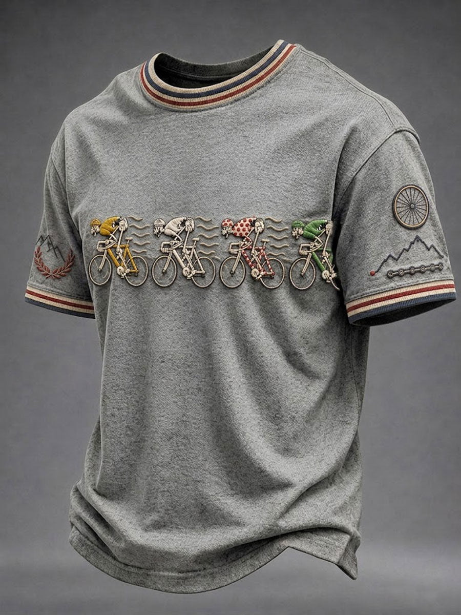 T-shirt à manches courtes pour homme, style vélo de skeleton