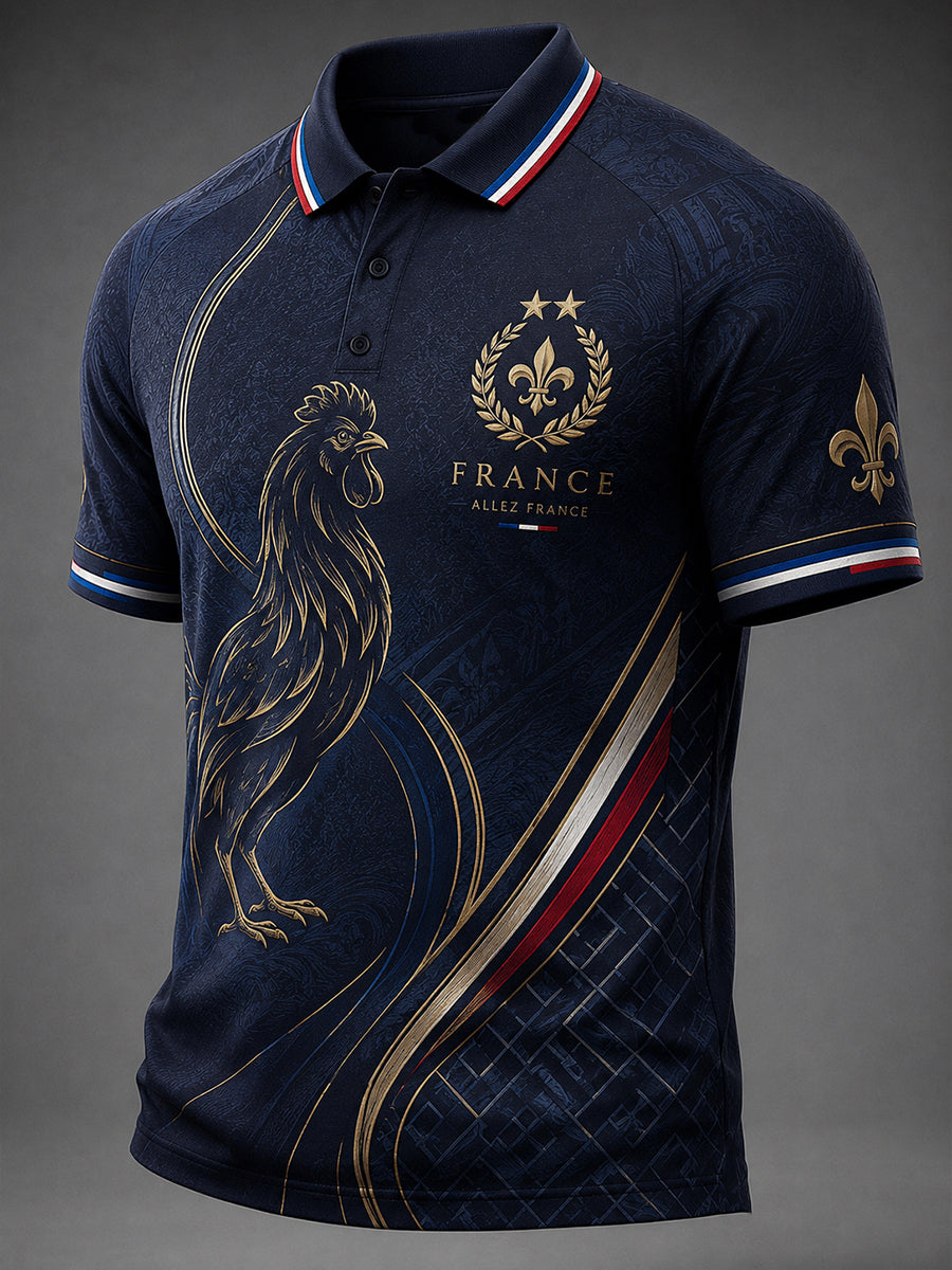 Chemise à imprimé pour fans de football français, modèle homme