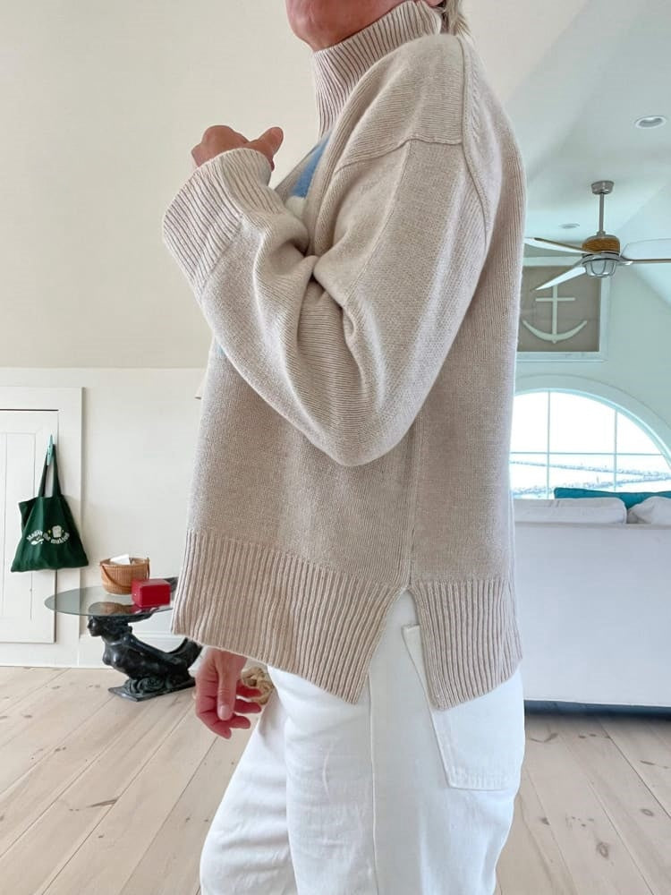 Retro Cashmere Turtleneck Ski Sweater Pull women