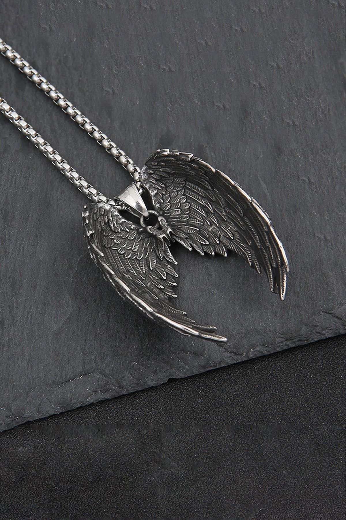 Collier Pendentif Ailes d’Ange en Plumes Vintage Sexy en Acier Titane Acier Accessoires
