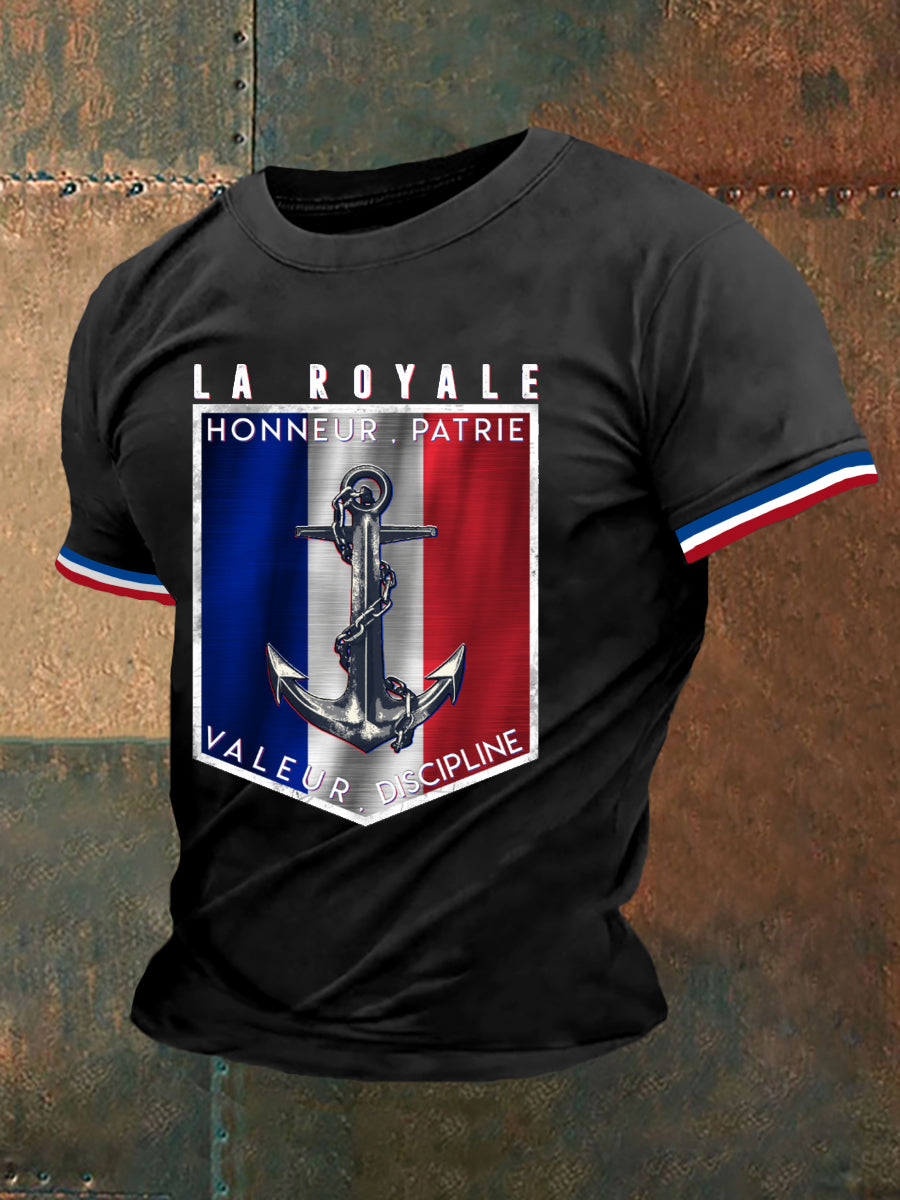 T-shirt à manches courtes La Royale Honneur Patrie Valeur Discipline pour homme