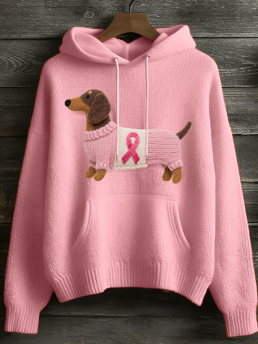 Femmes belle teckel feutre Art confortable tricot Hoodie