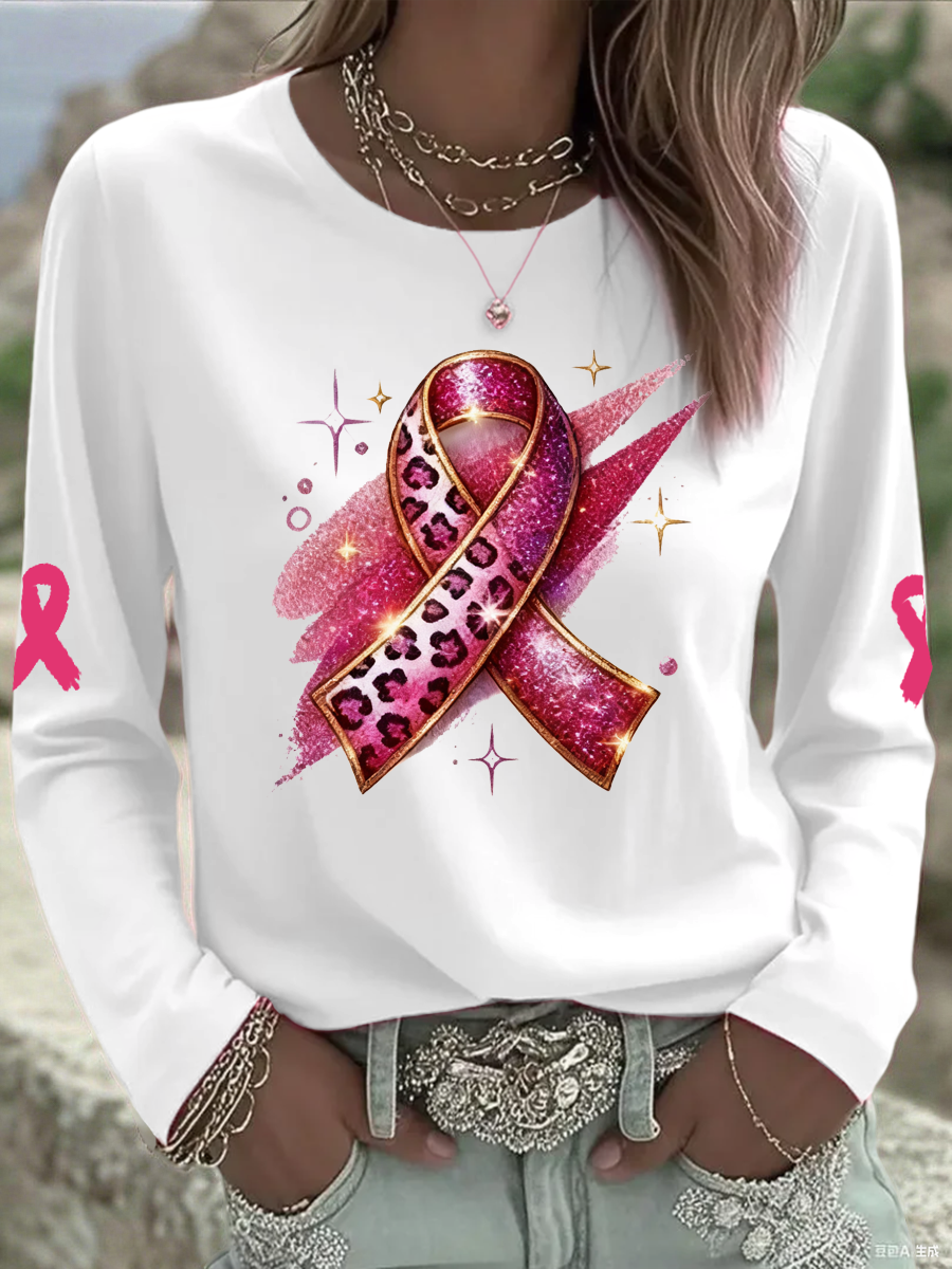 Tops imprimés pour femmes Cancer du sein