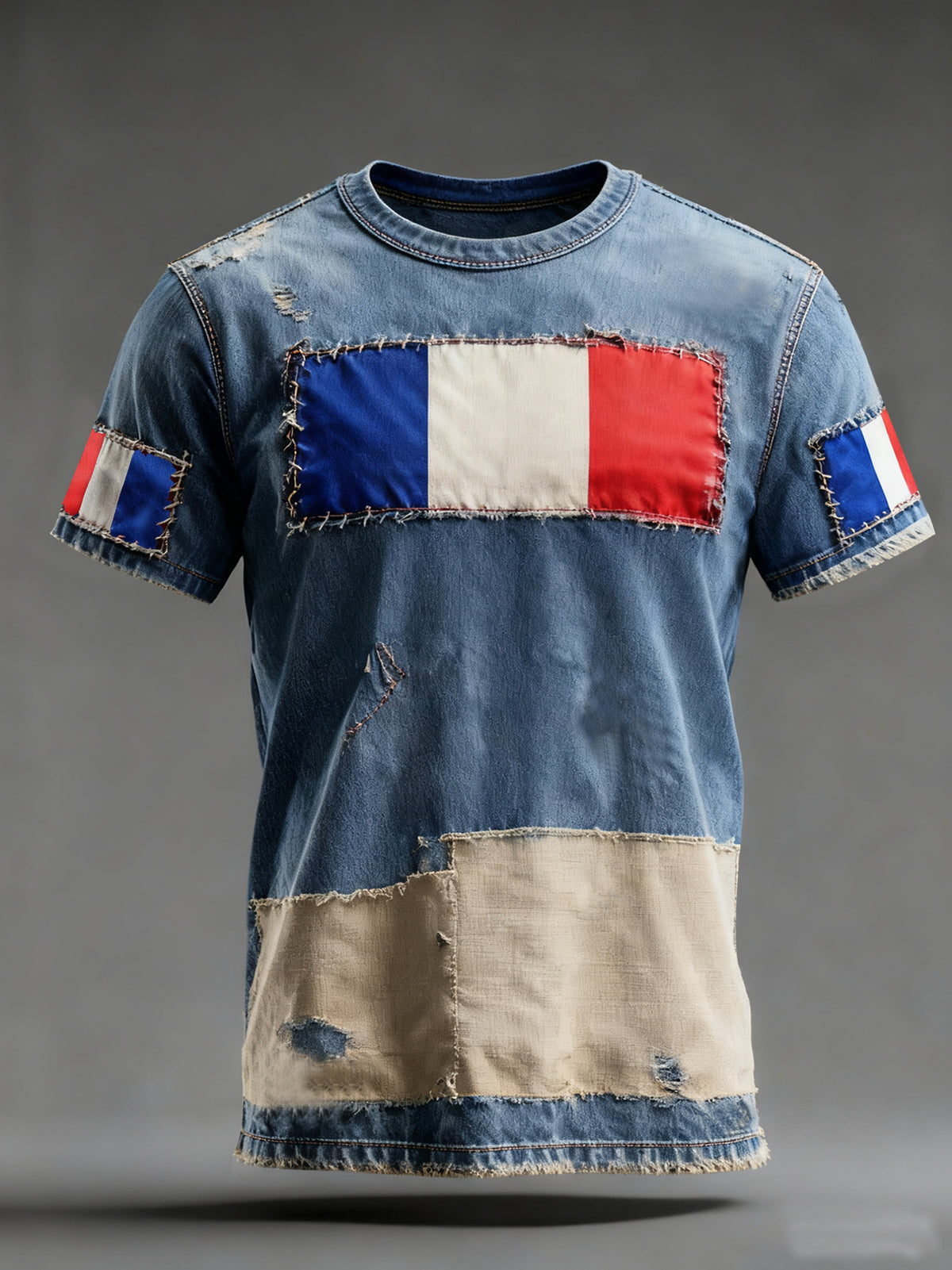 T-shirt imprimé drapeau français pour homme