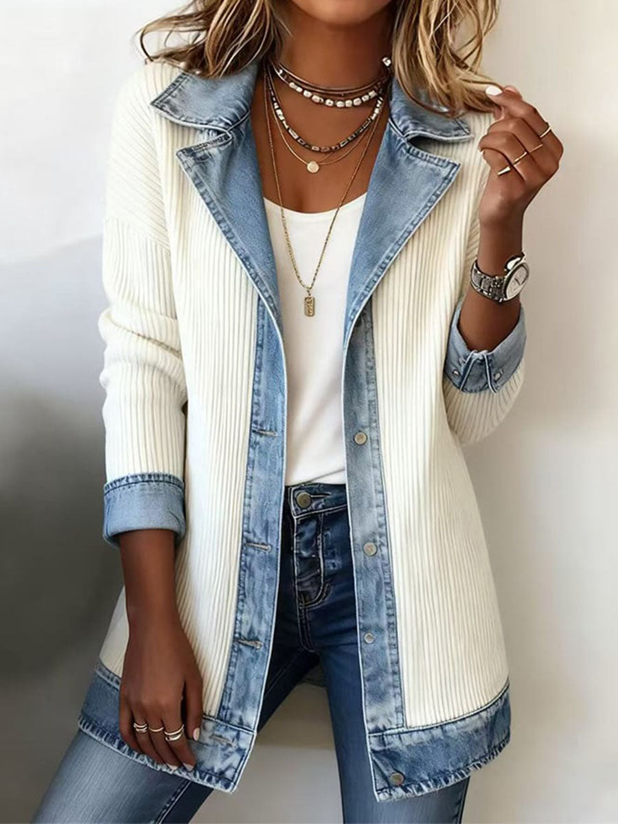 Cardigan décontracté à la mode patchwork pour femmes