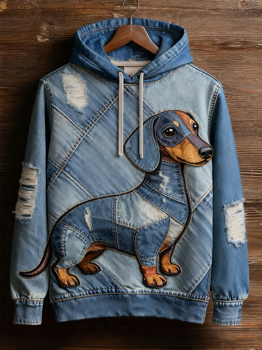 Sweat-shirt décontracté confortable imprimé Art animal rétro unisexe