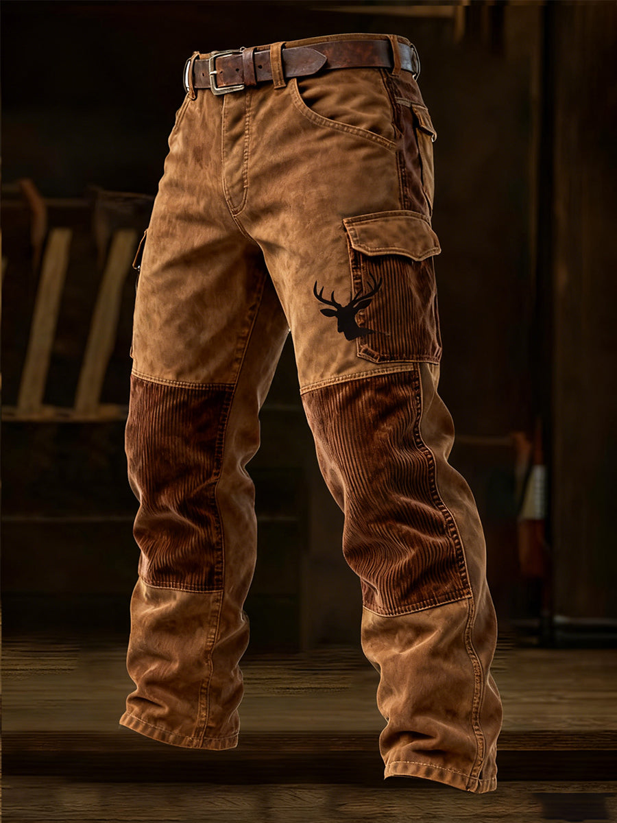Pantalon de travail décontracté de style d'affaires rétro pour hommes