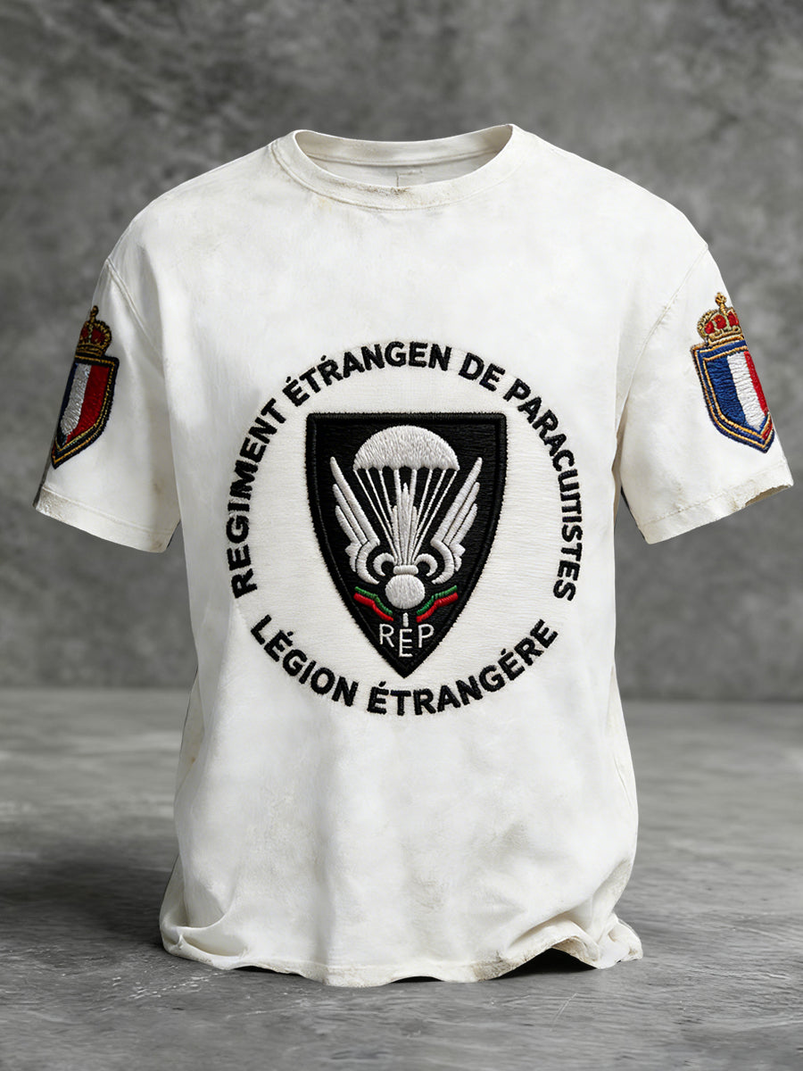 T-shirt décontracté rétro parachutiste de la Légion étrangère française