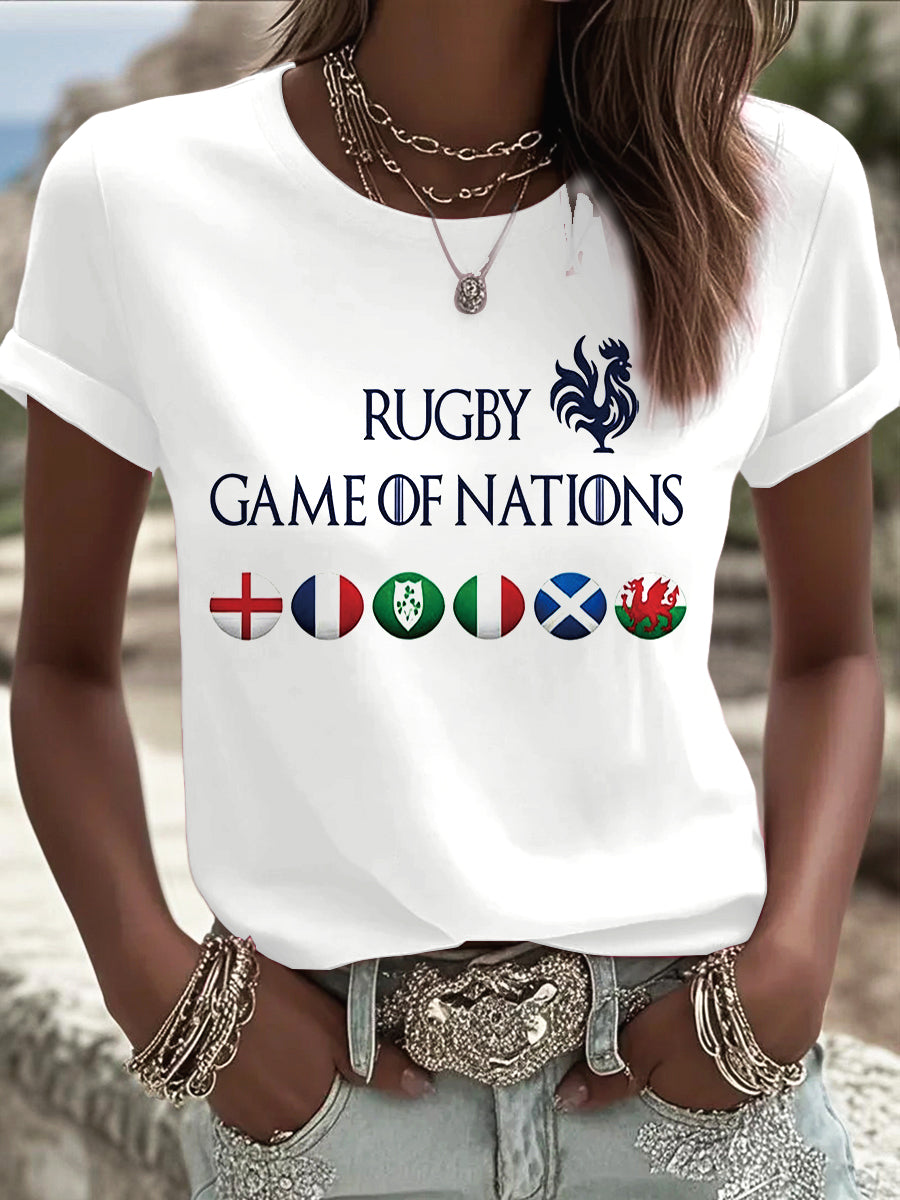T-shirt de soutien imprimé France Rugby Six Nations Femme