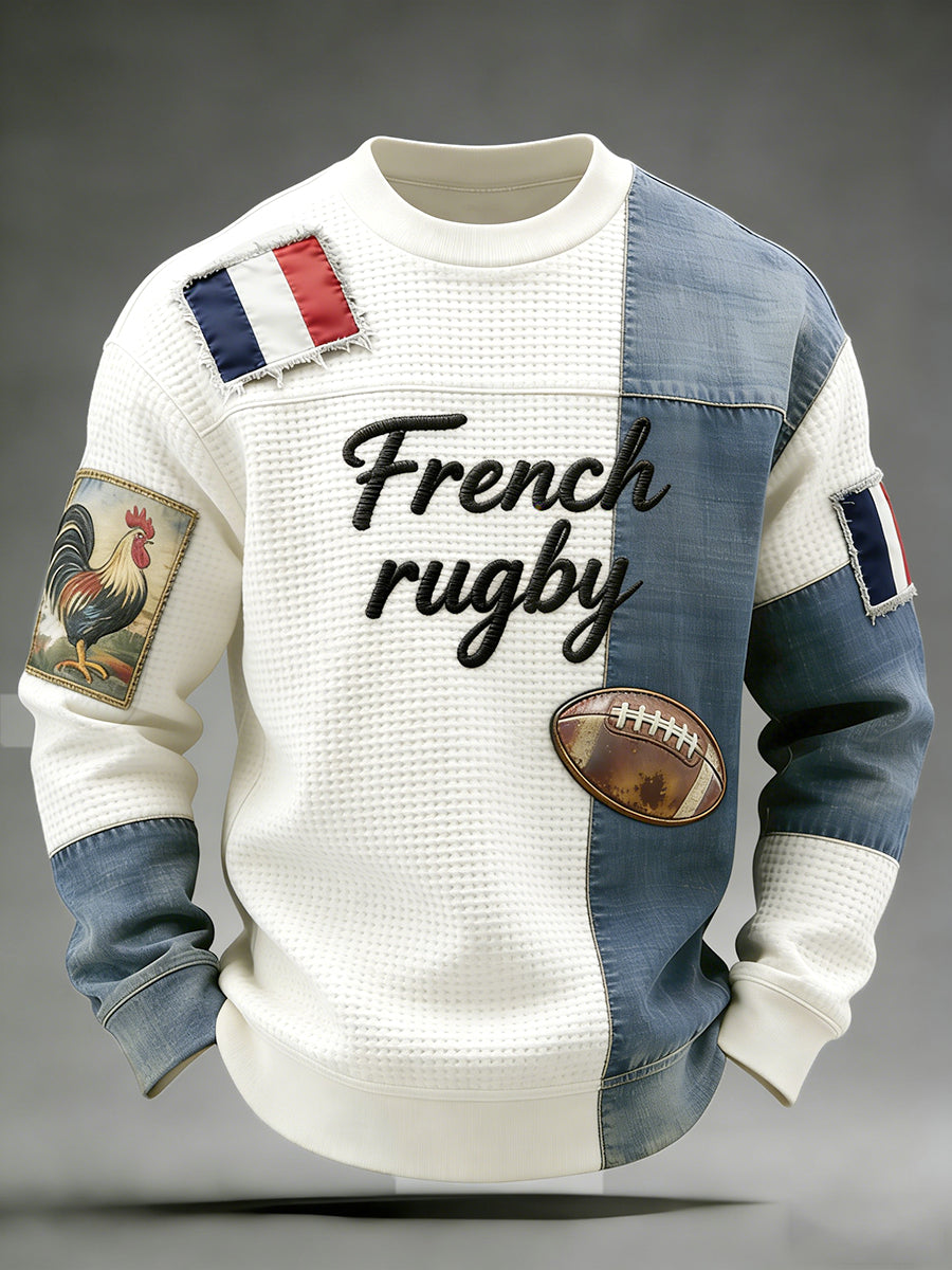 Haut décontracté et confortable rétro d'inspiration rugby à la française
