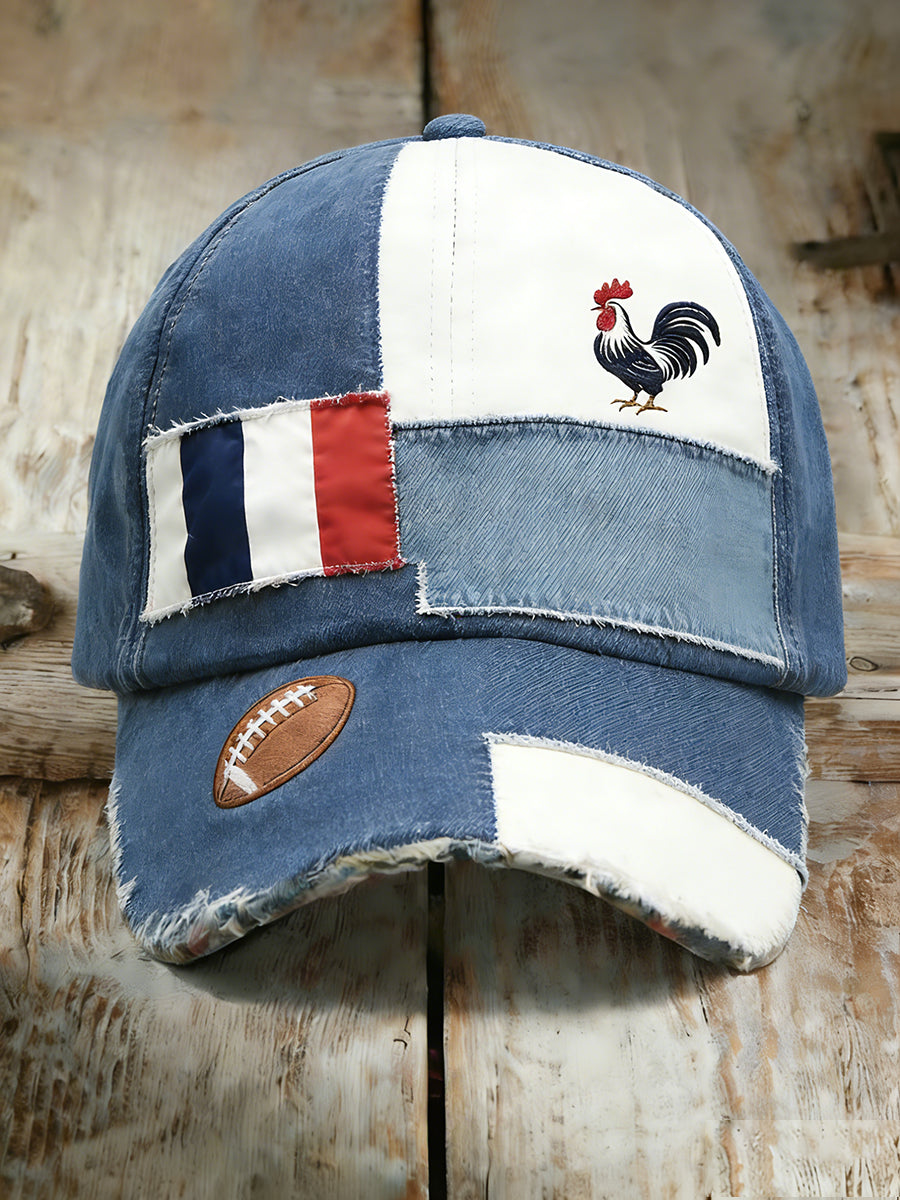Chapeau décontracté de style rétro français, style rugby