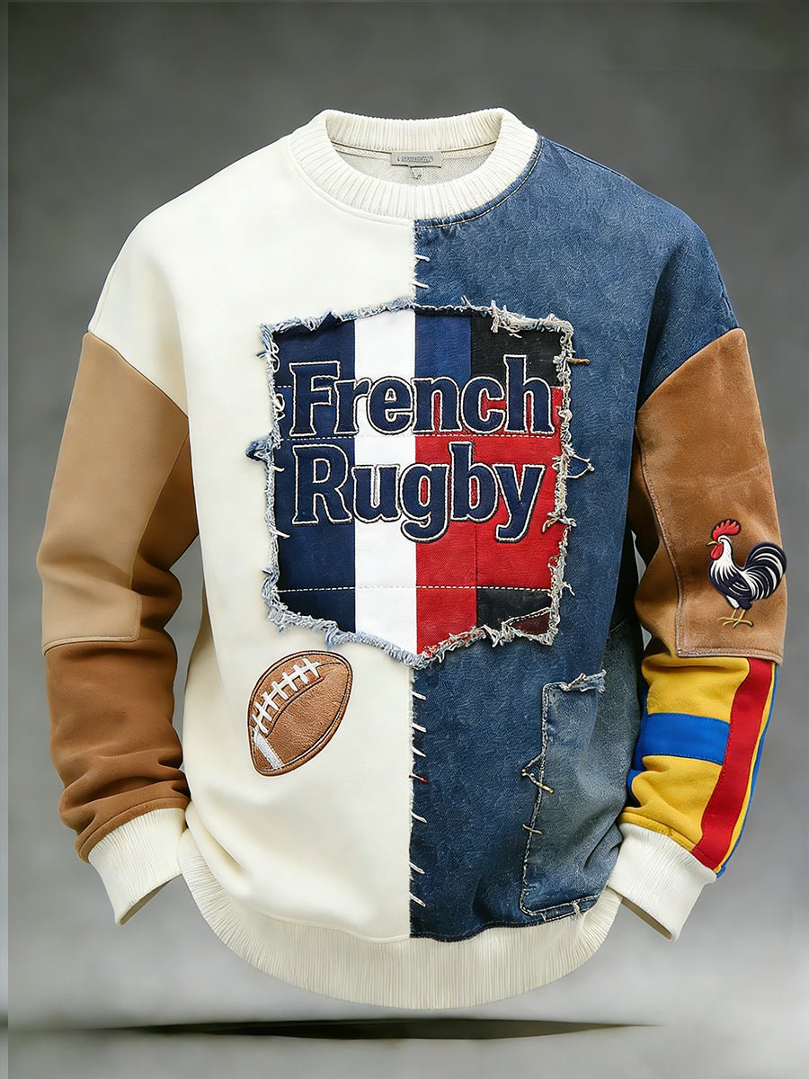 Haut décontracté et confortable rétro d'inspiration rugby à la française