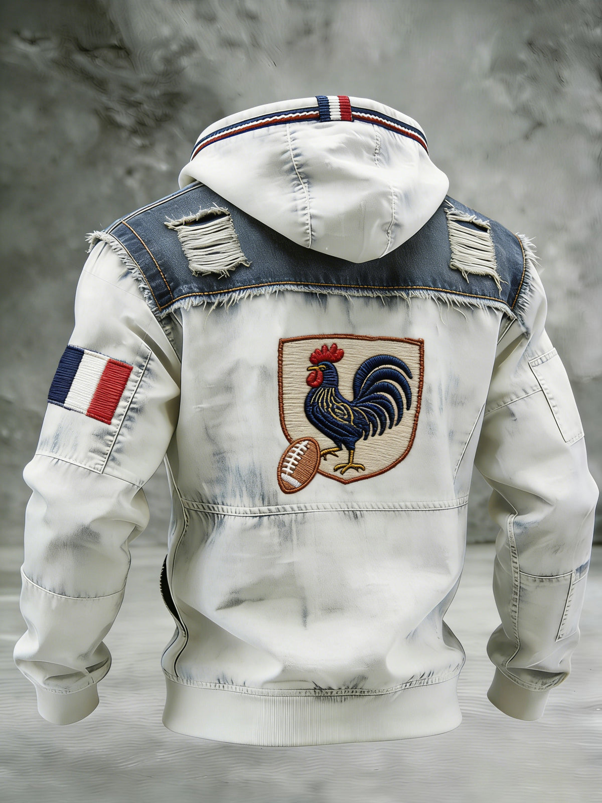 Sweat à capuche rétro français décontracté en gaufre