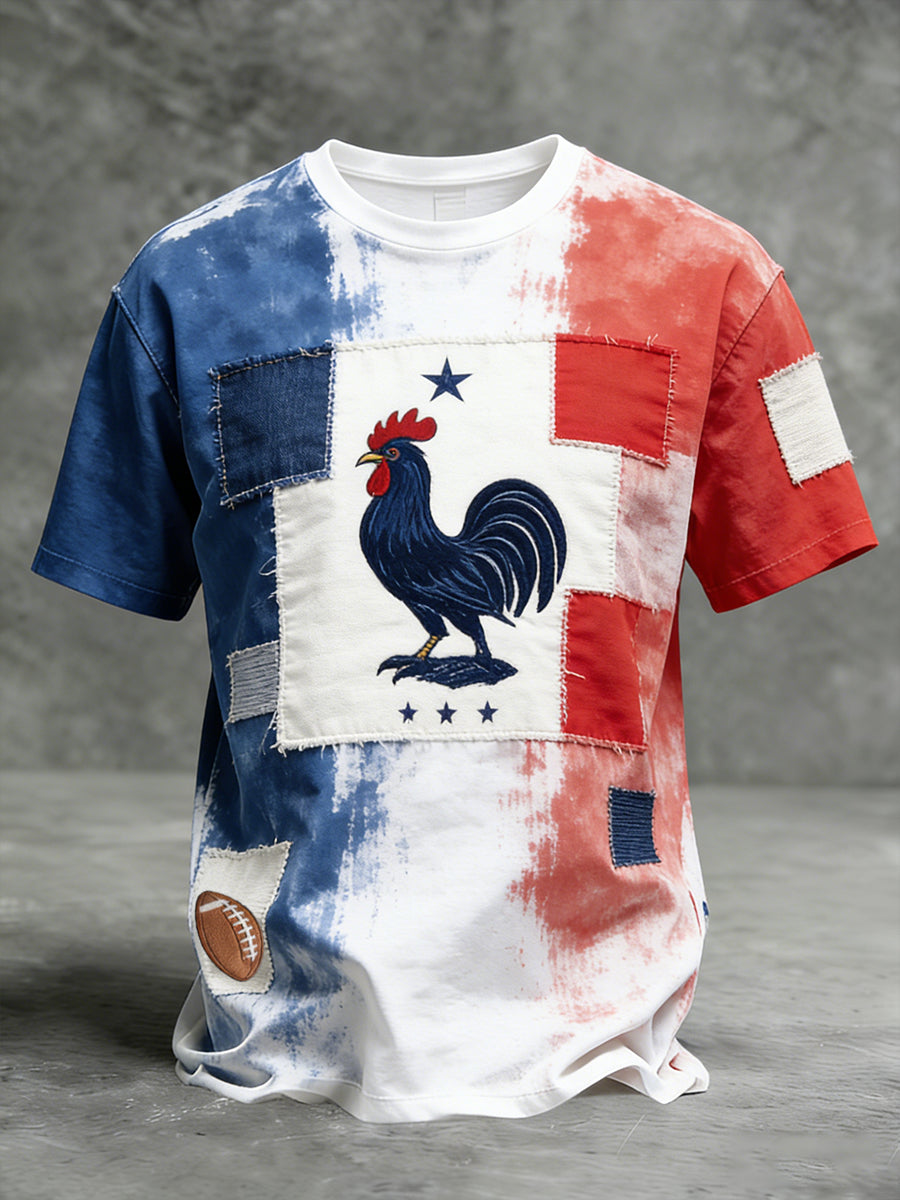 T-shirt décontracté et confortable au style rétro rugby français