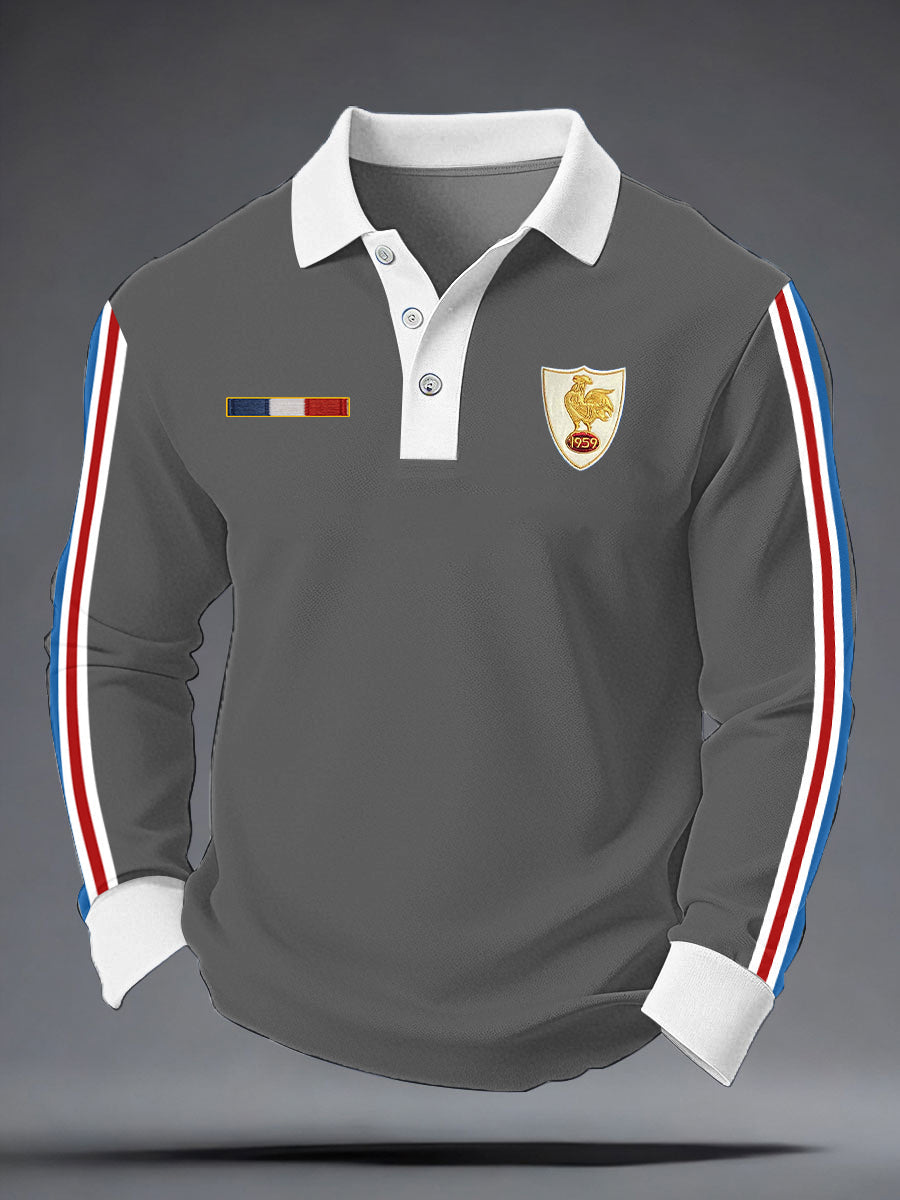 Chemise à manches longues de rugby pour hommes, France