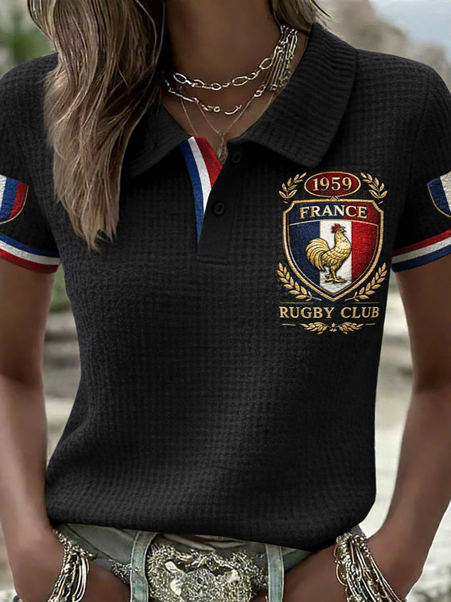 Polo décontracté style rétro rugby français