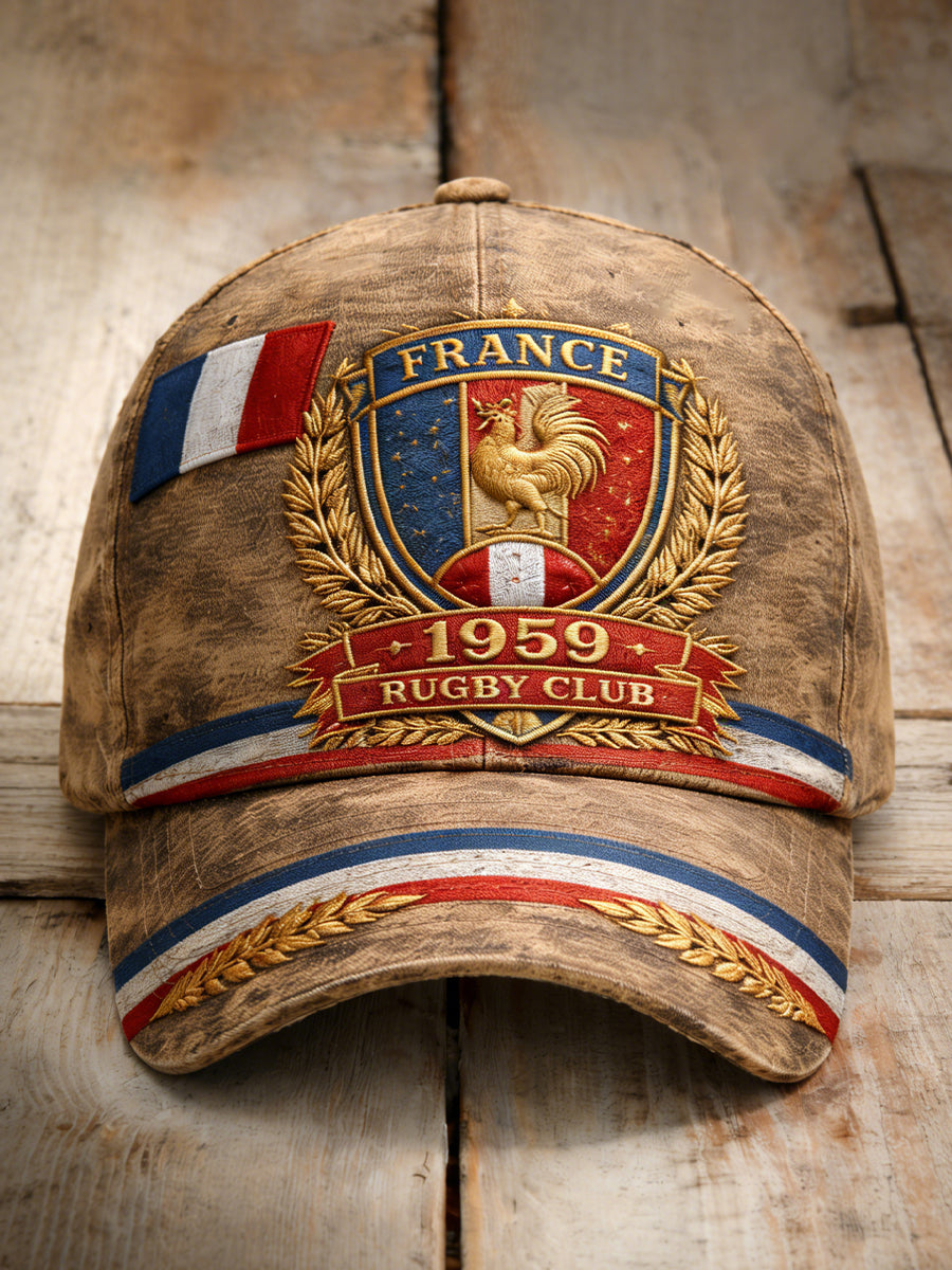 Chapeau décontracté rétro de style rugby français