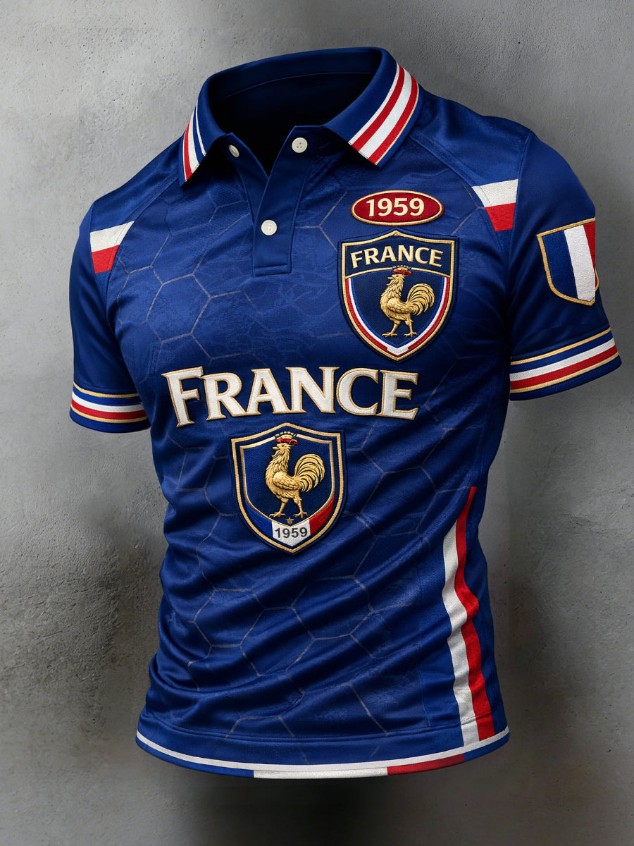 Rétro Français Rugby-Style Casual Jersey