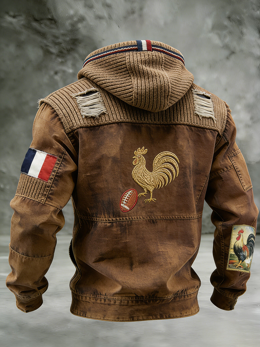 Sweat à capuche rétro décontracté et confortable de style français