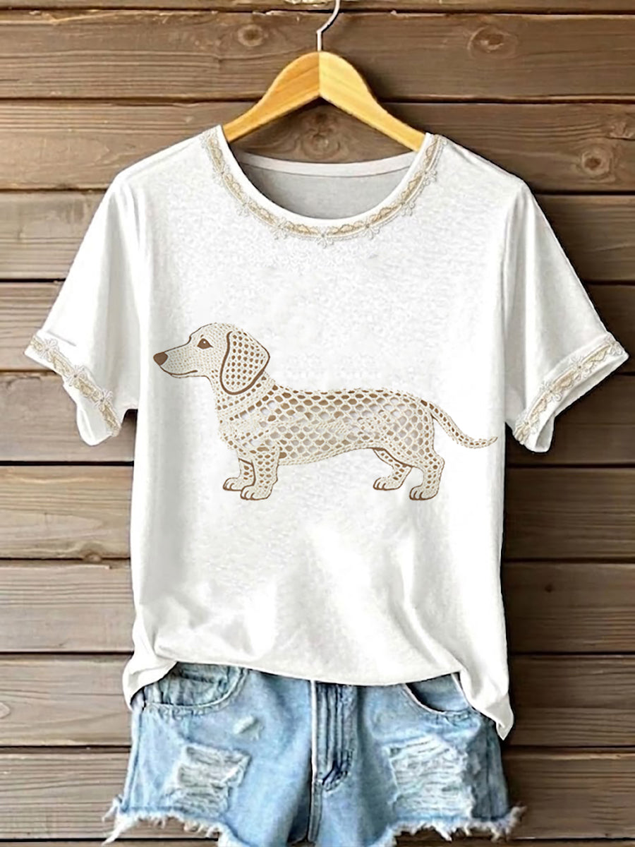 T-shirt à manches courtes pour femmes avec motif de chat