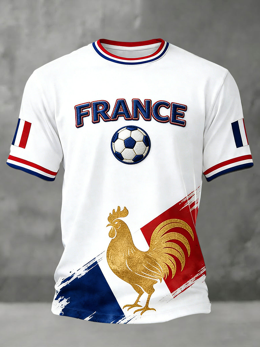 T-shirt décontracté à l’effigie du football rétro de la France 2026