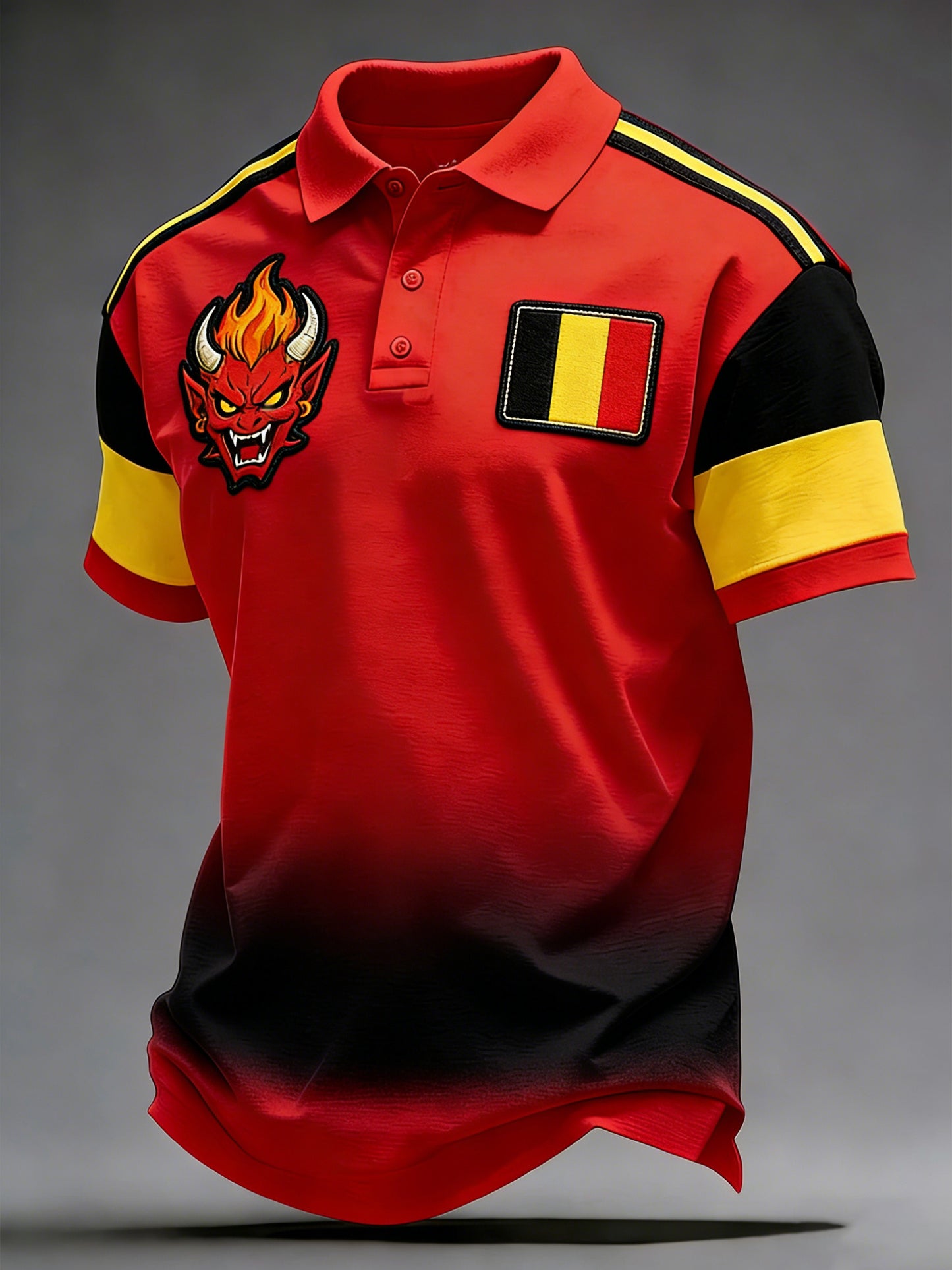Impression artistique pour les supporters du match de football de la Belgique masculine, polo pour fans