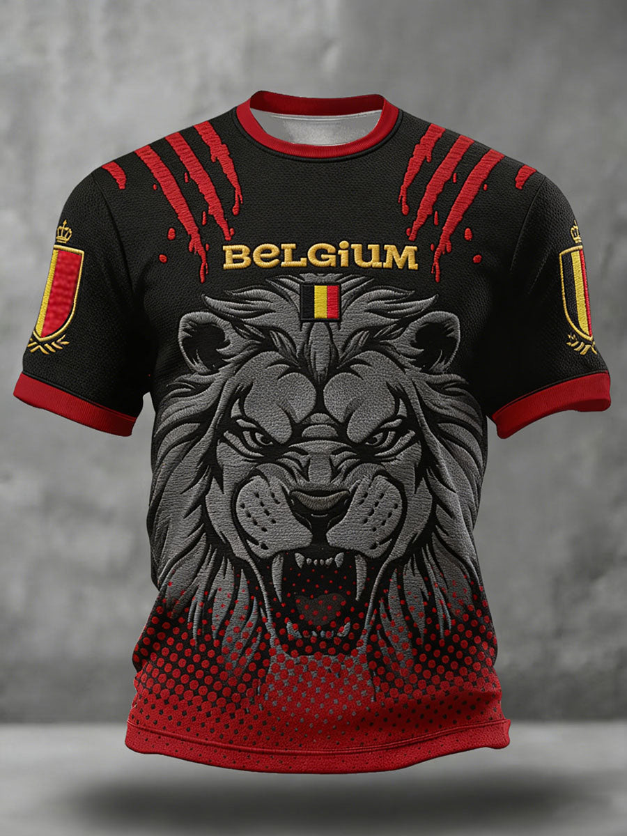 T-shirt imprimé pour hommes, amoureux du football belge