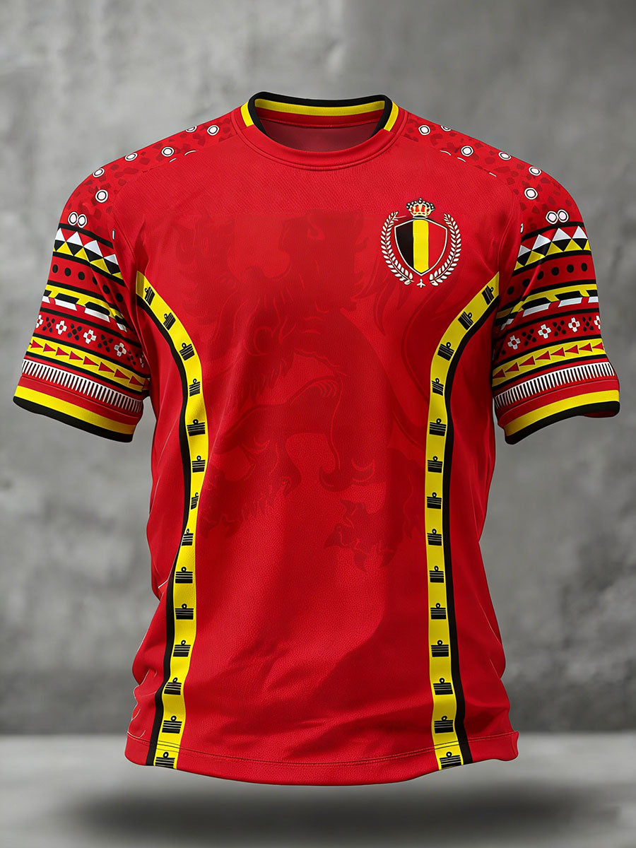 T-shirt imprimé pour hommes, amoureux du football belge