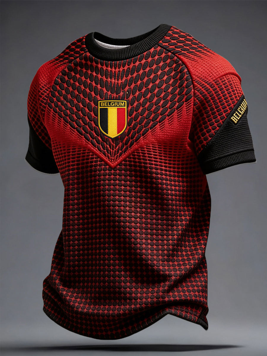 T-shirt imprimé pour hommes, amoureux du football belge
