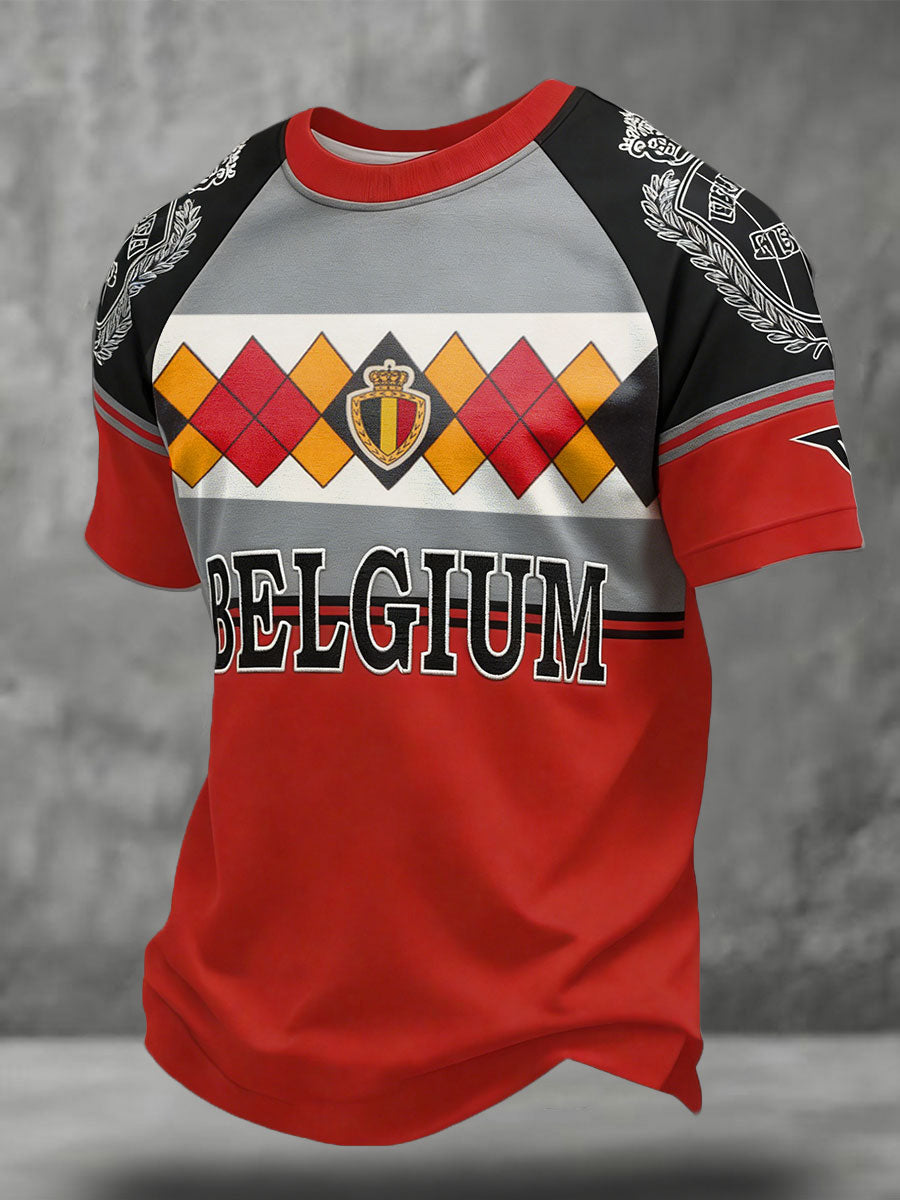 T-shirt imprimé pour hommes, amoureux du football belge