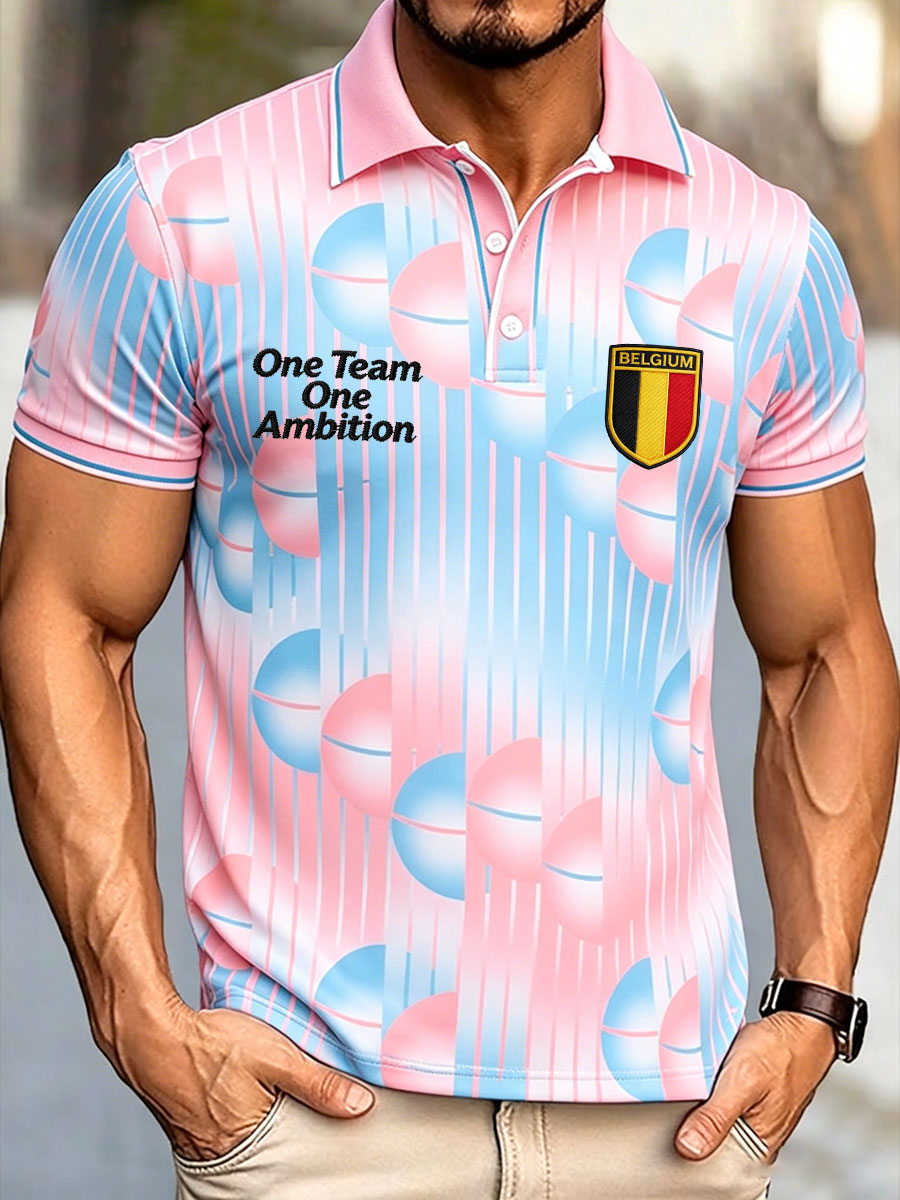 Hommes Belguim Football Lover Les Diables Rouges Imprimé Casual Tops
