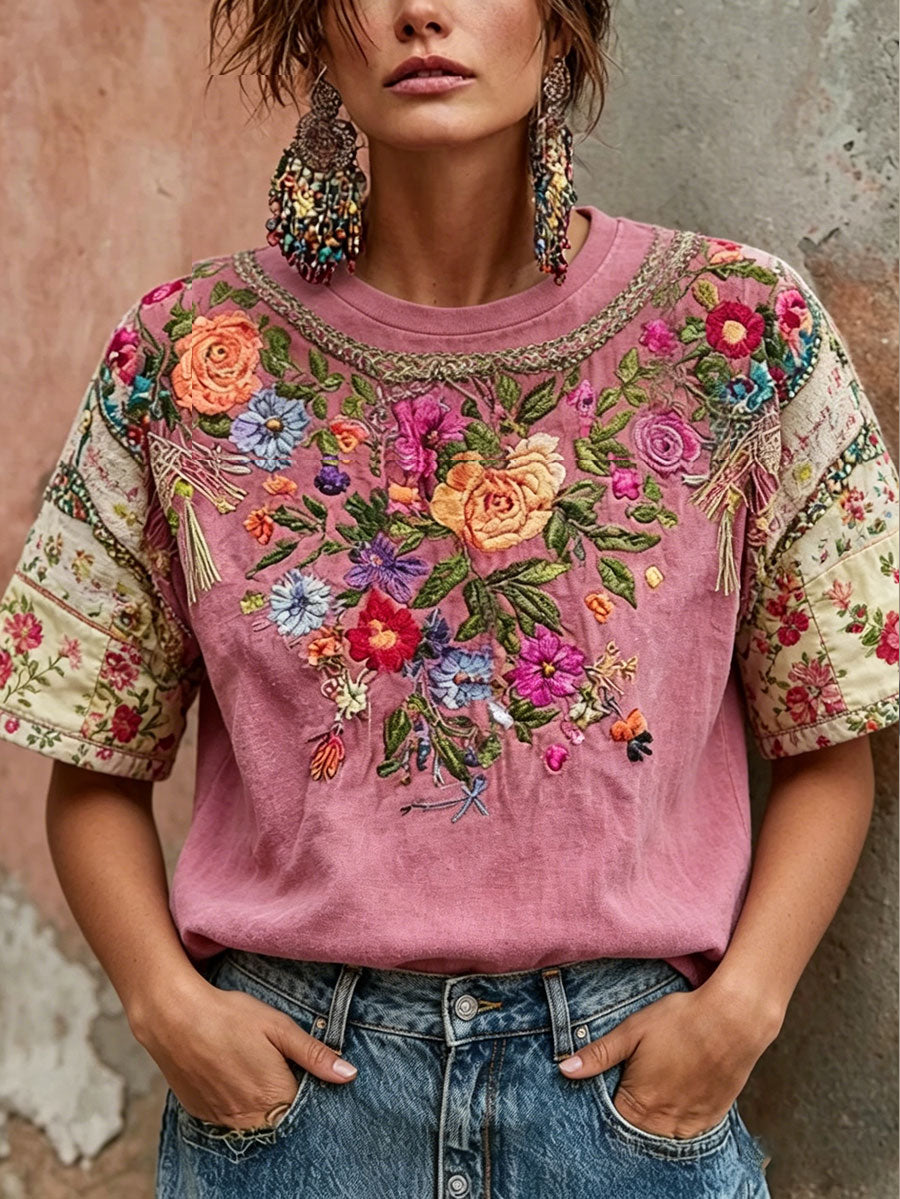 Sensibilisation au cancer du sein Rose Art Floral T-shirt imprimé femmes