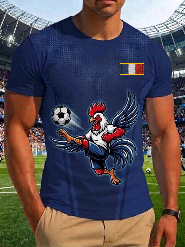 T-shirt imprimé France Football pour hommes