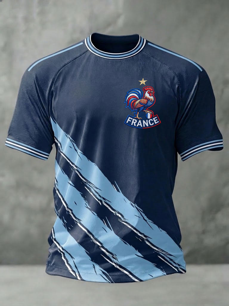 T-shirt imprimé France Football pour hommes