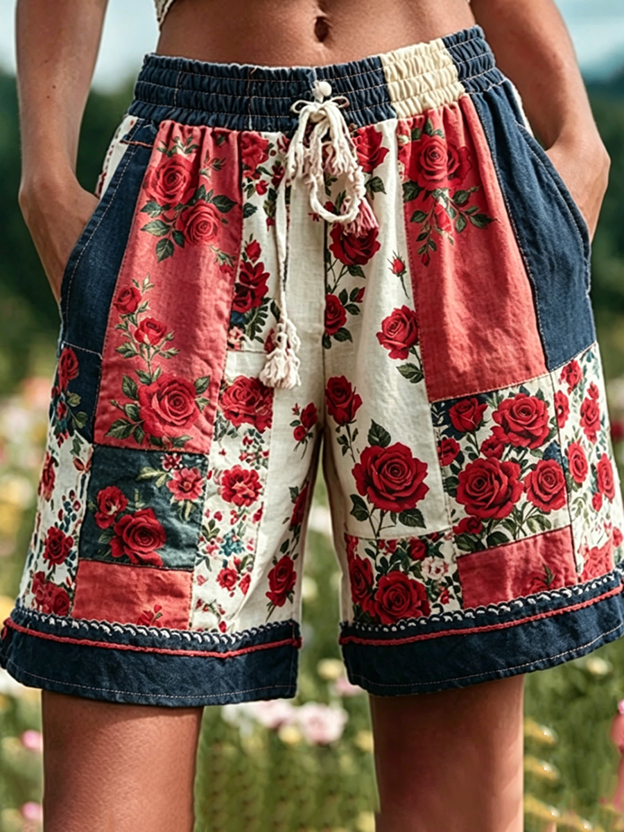Pantalons à imprimé floral pour femmes
