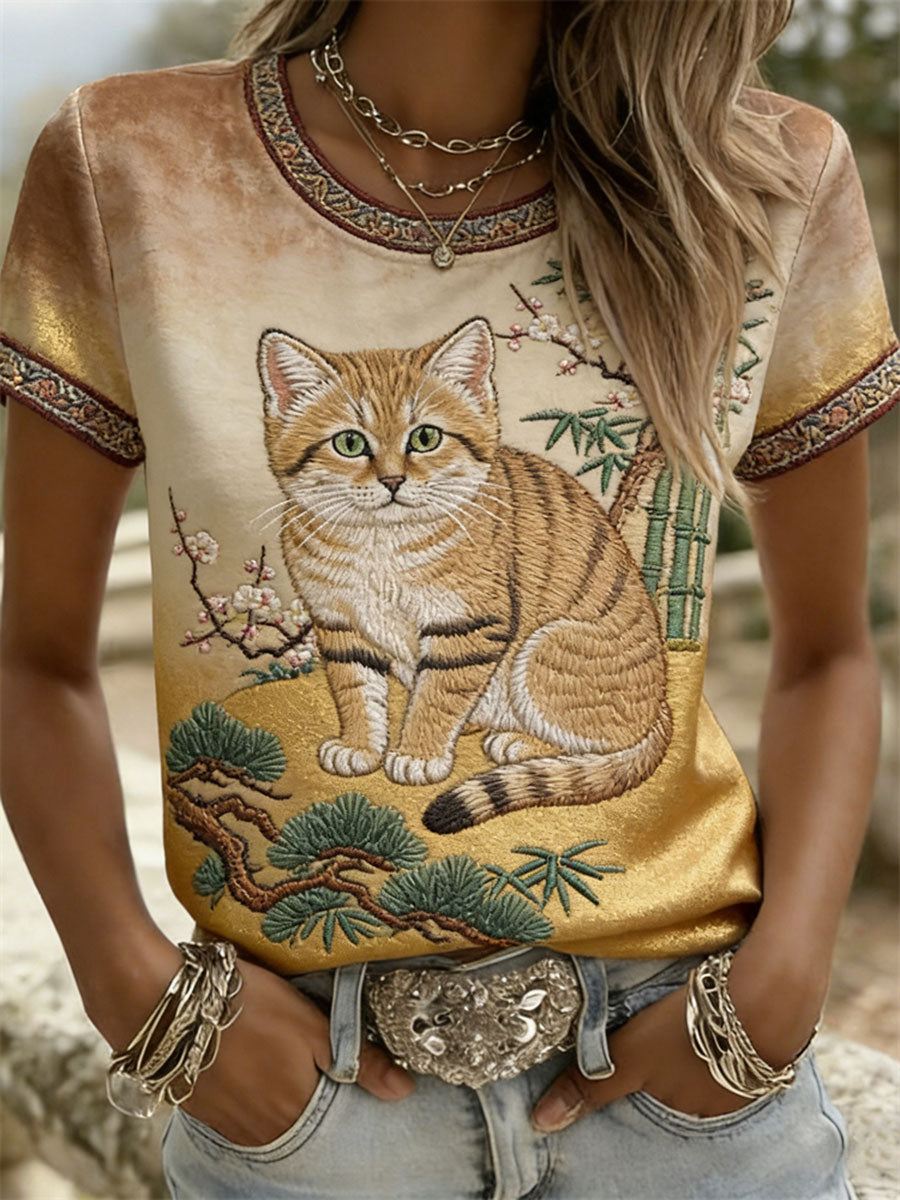 T-Shirts à manches courtes Cat Casual Femme