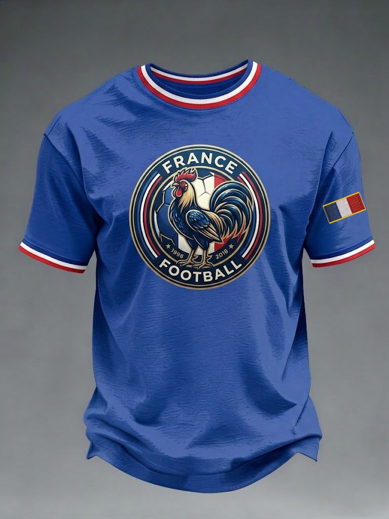 T-shirt imprimé football français pour hommes