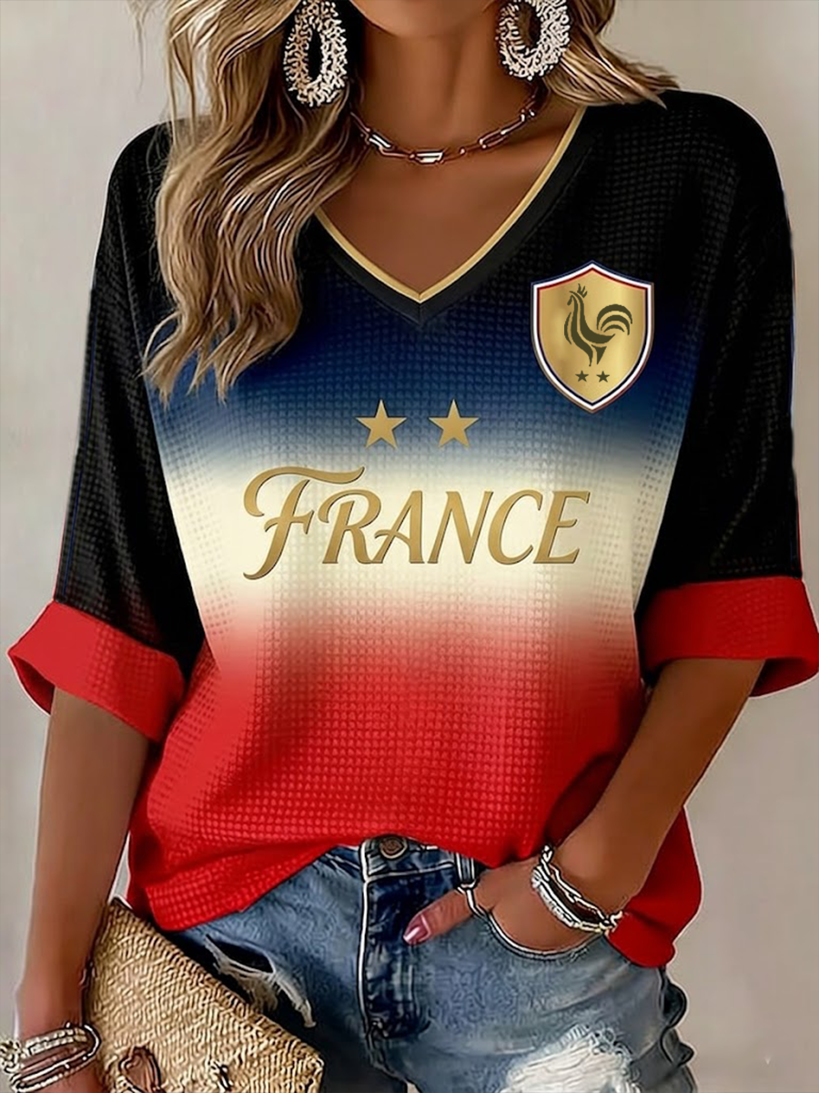T-shirt gaufre France Football pour femmes