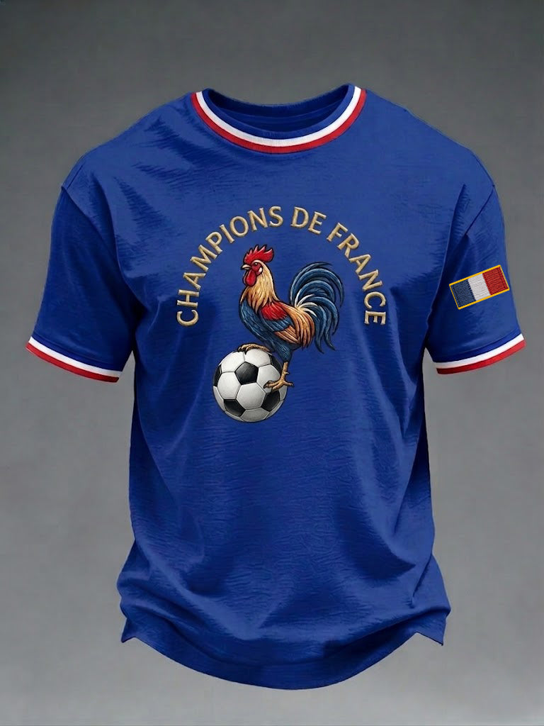 T-shirt imprimé football français pour hommes