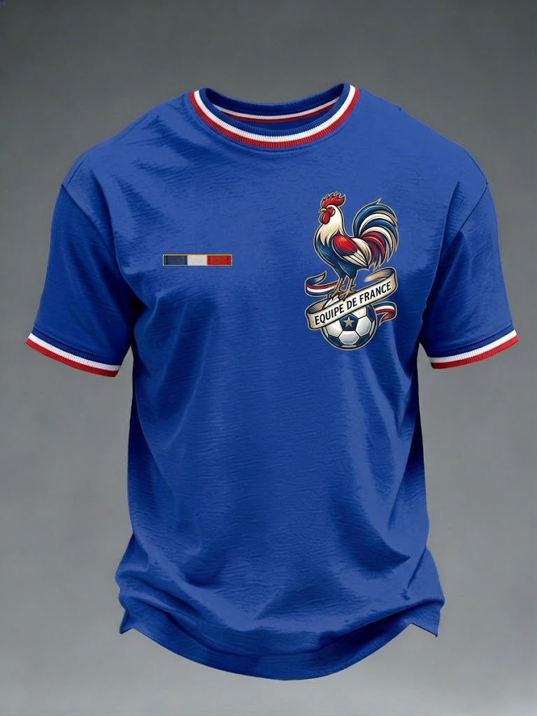 T-shirt imprimé football français pour hommes