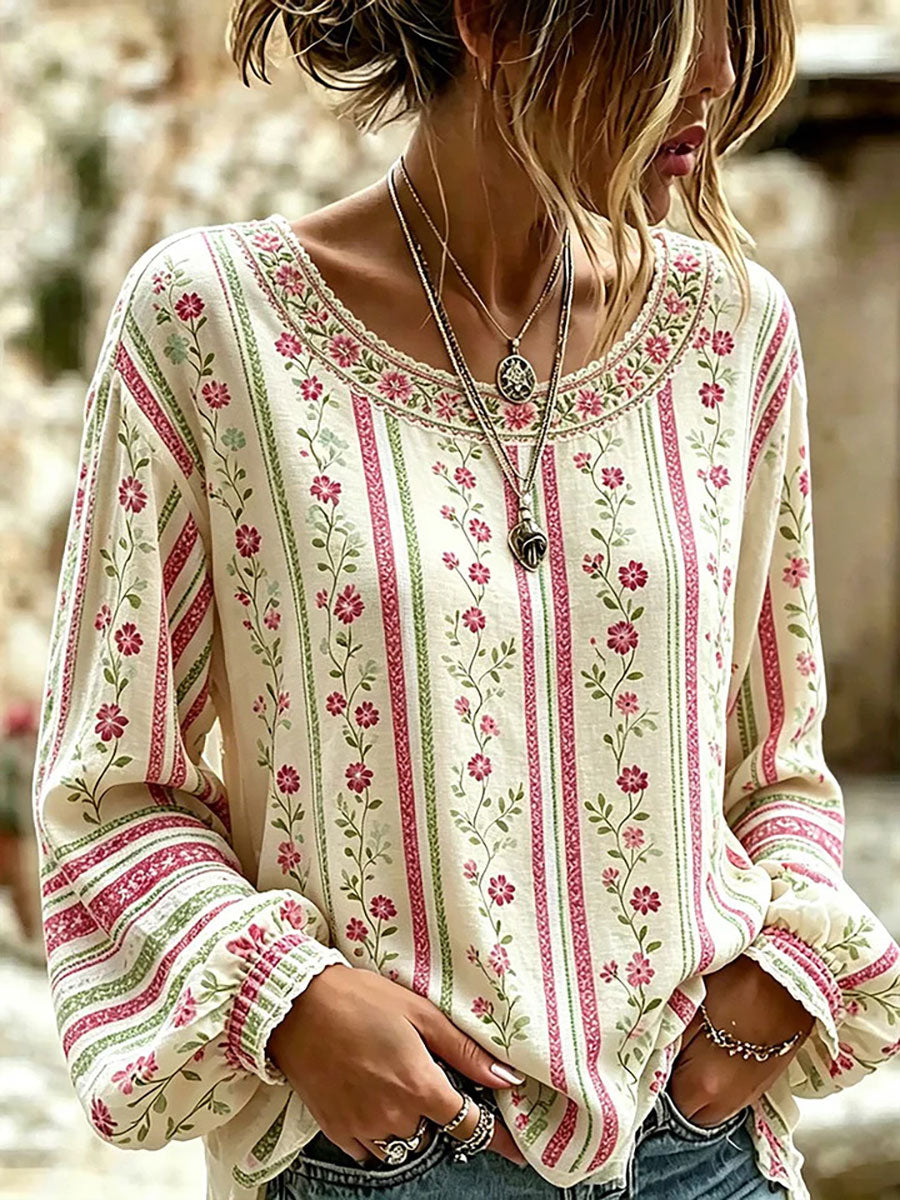 T-shirt décontracté à imprimé floral pour femmes