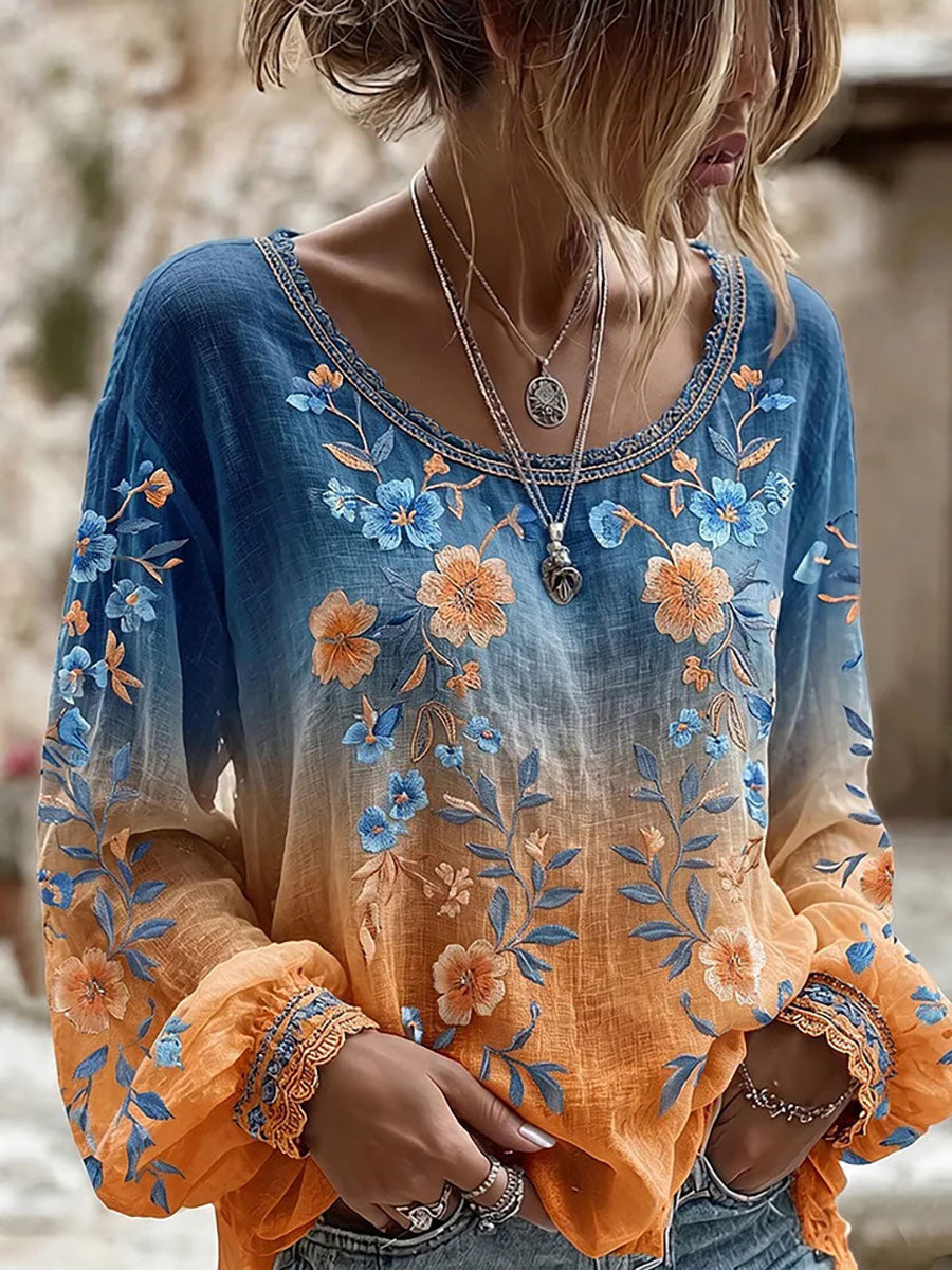 T-shirt décontracté à imprimé floral pour femmes
