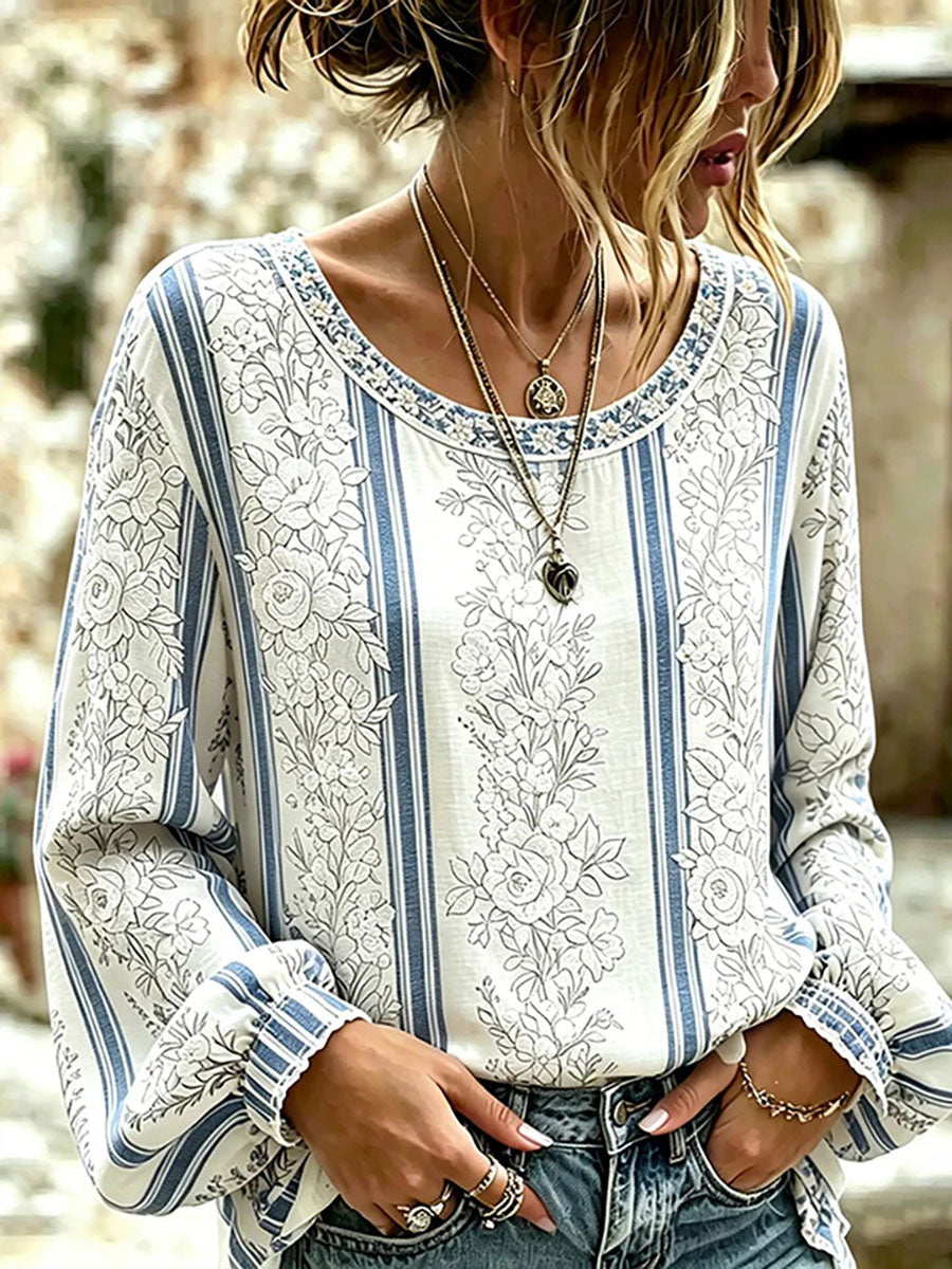 T-shirt décontracté à imprimé floral pour femmes
