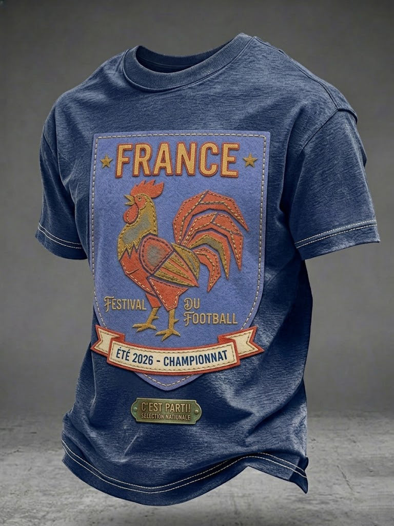 T-shirt pour hommes avec imprimé de football français