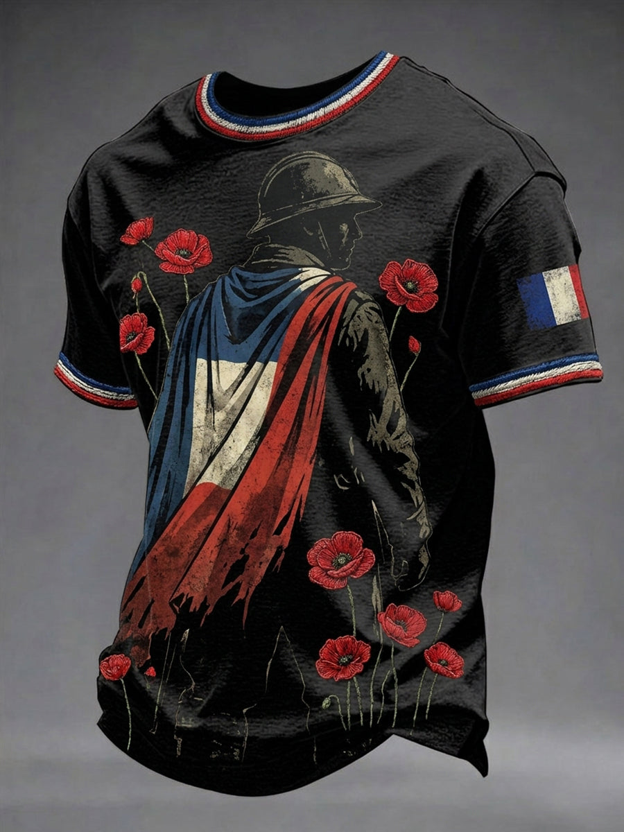 T-shirt pour hommes avec imprimé de la Journée VE française