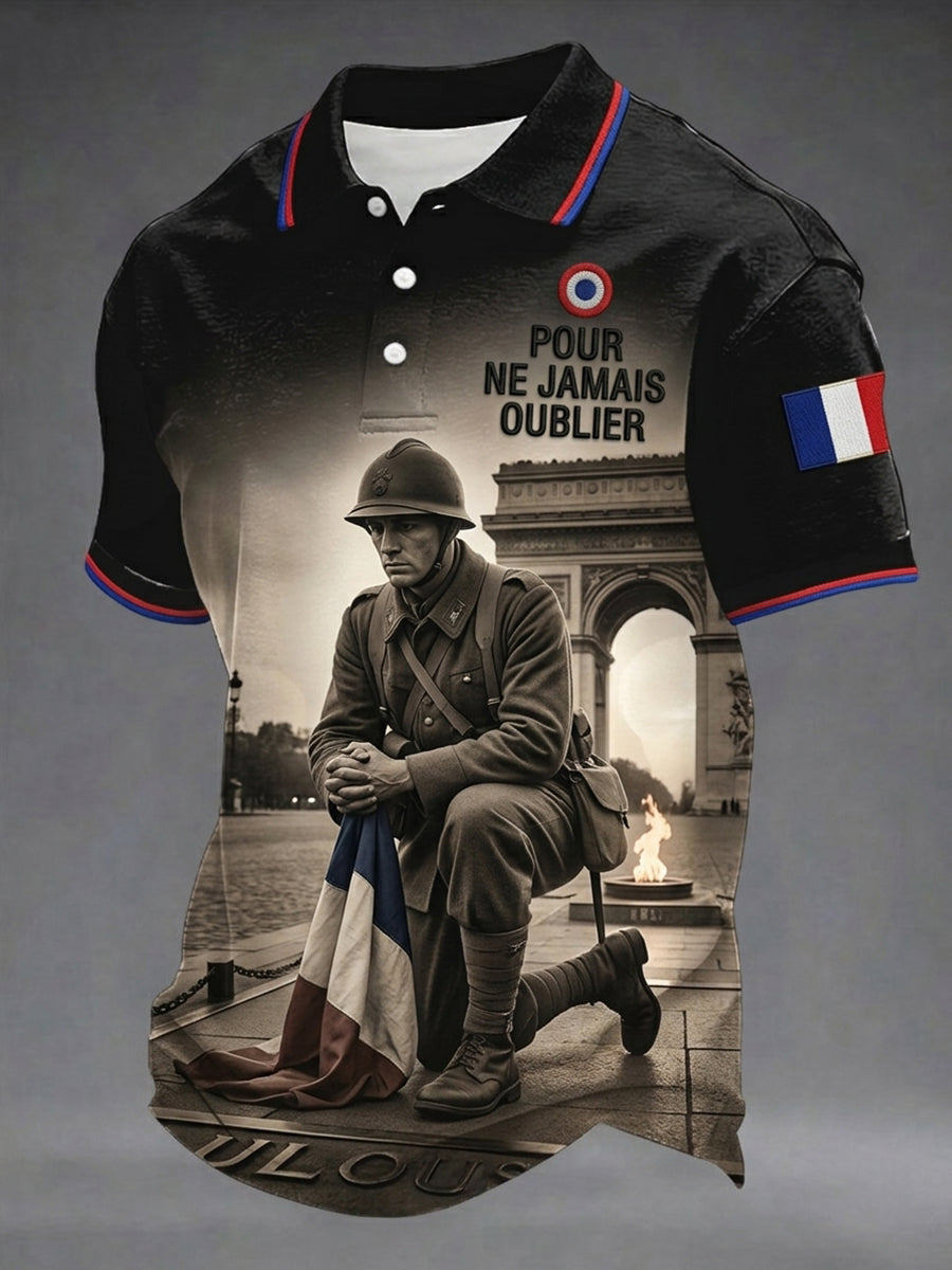 T-shirt pour hommes avec imprimé de la Journée VE française