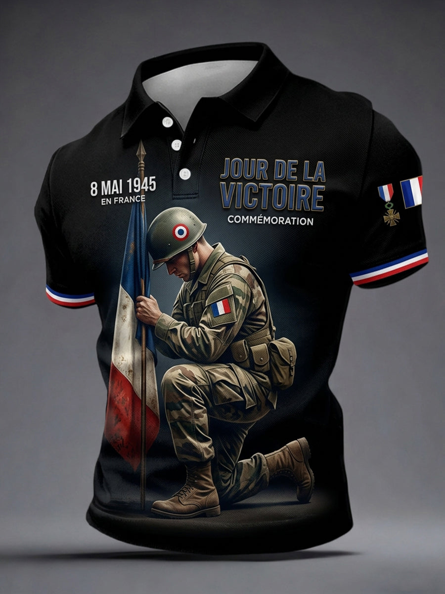 T-shirt pour hommes avec imprimé de la Journée VE française