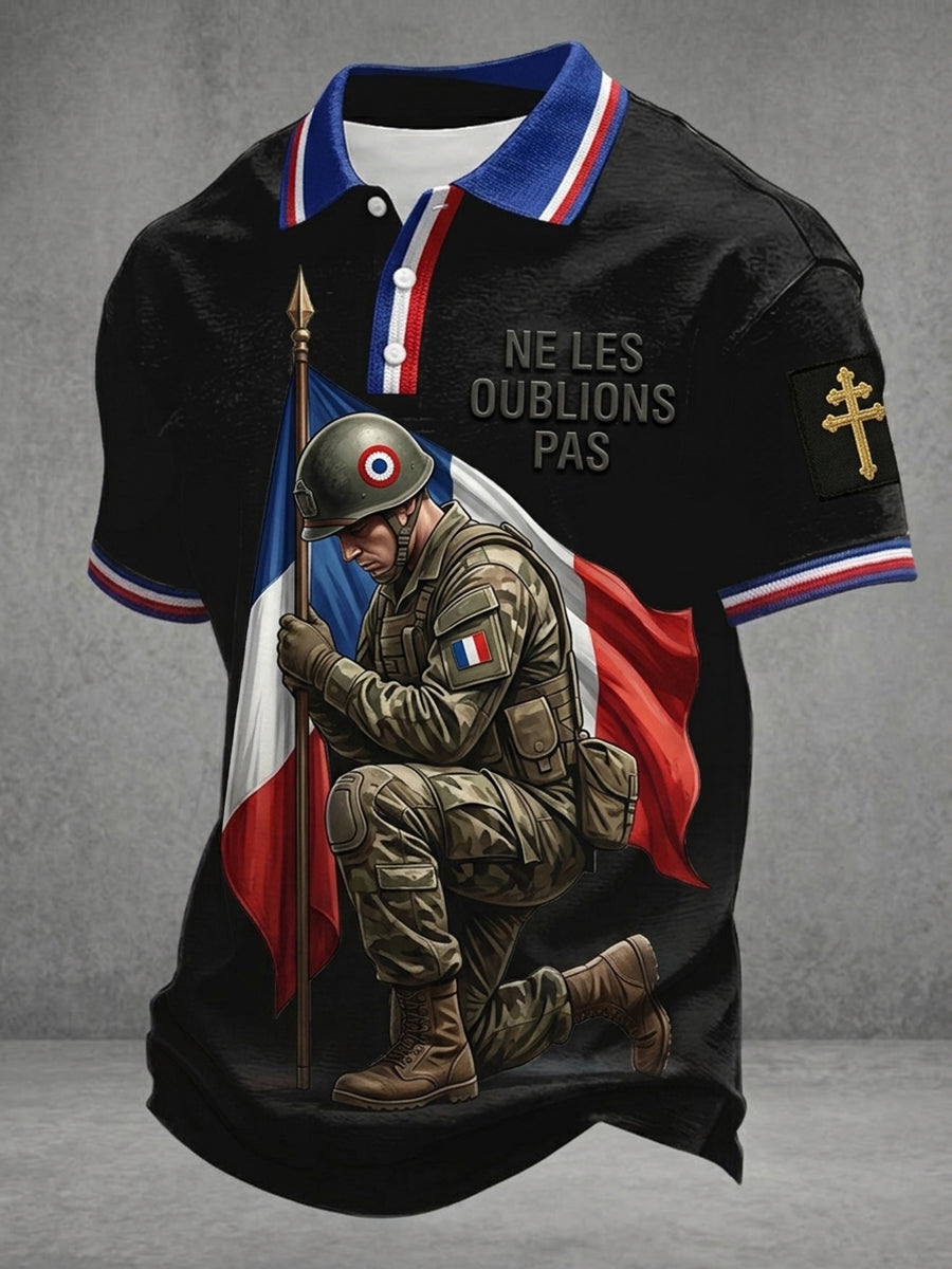 T-shirt pour hommes avec imprimé de la Journée VE française
