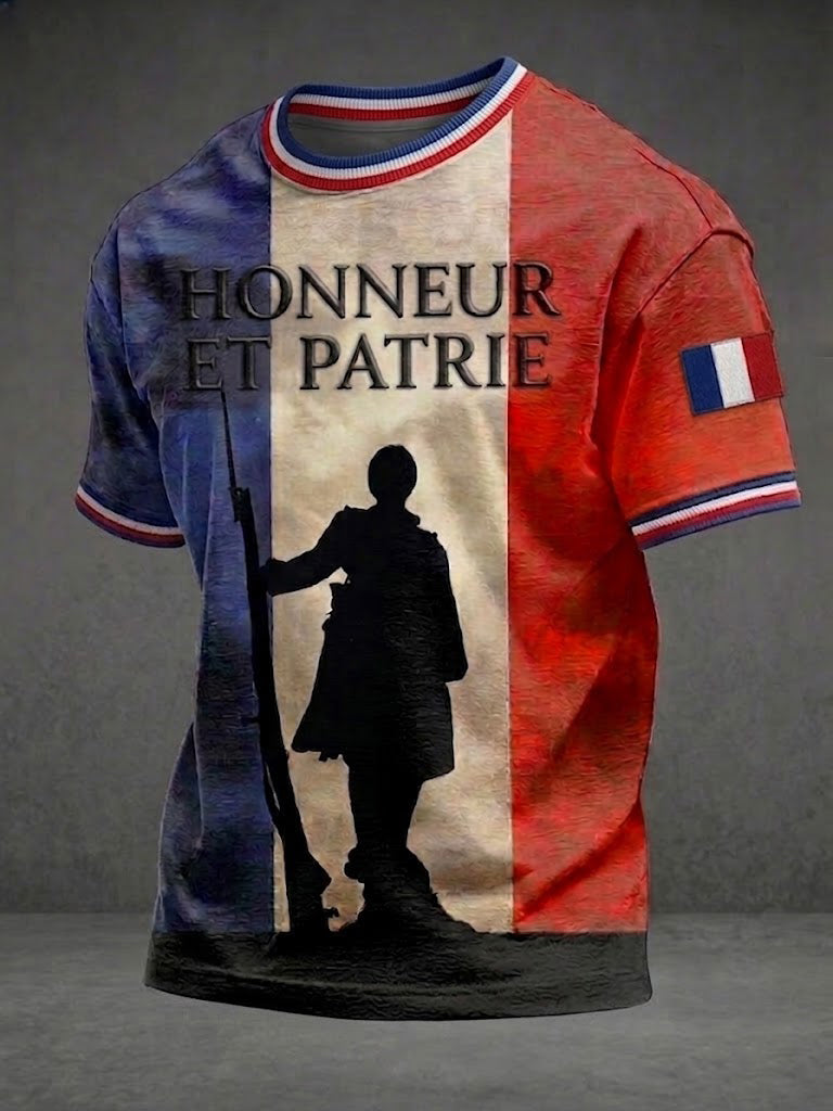 T-shirt imprimé pour hommes, style français, LA LIBÉRATION 1945